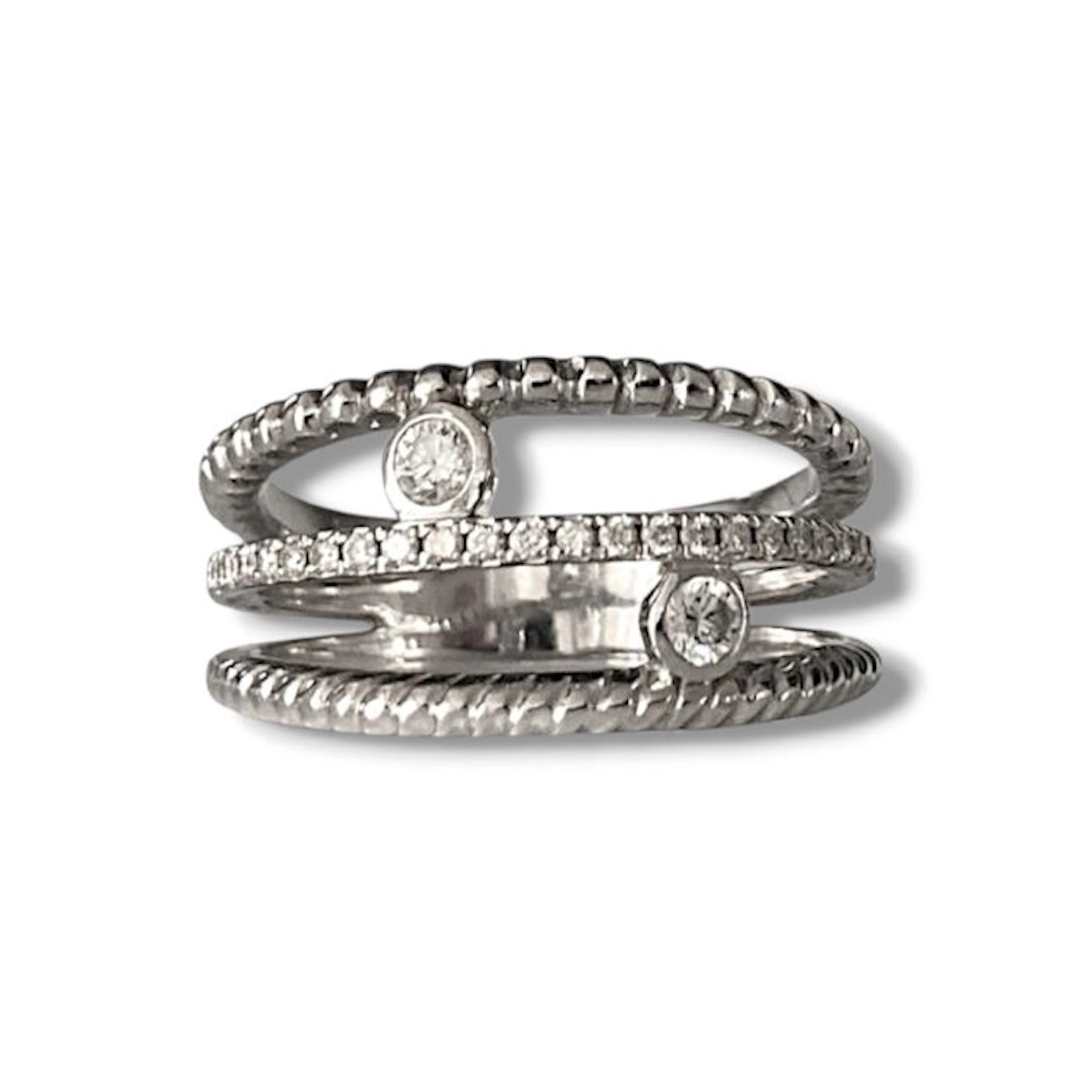 Ring - 18 kt. White gold - 0.41ct. tw. Diamond (Natural)