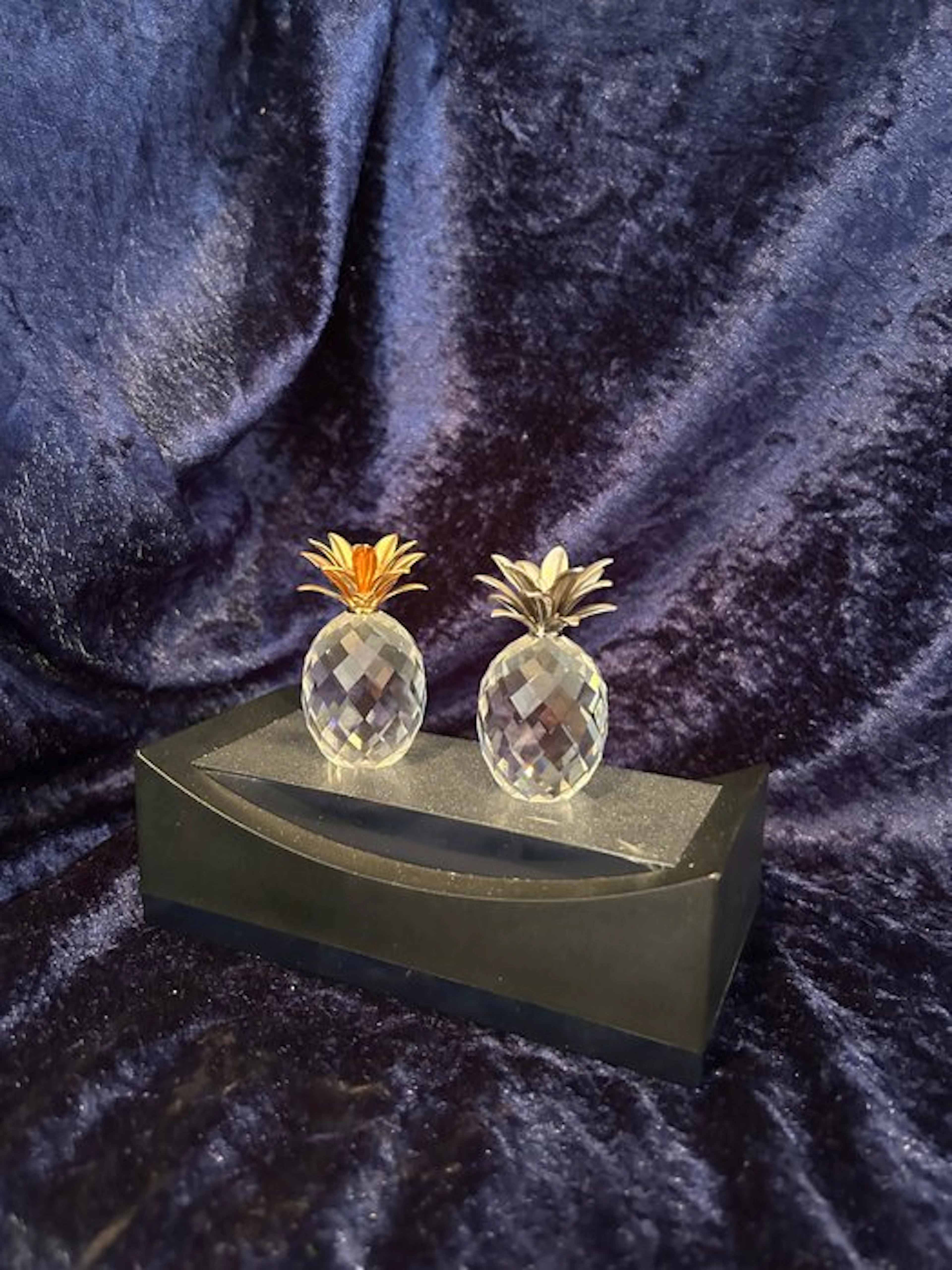 Swarovski - Figurine - Ananassen (2) - Crystal, Silver