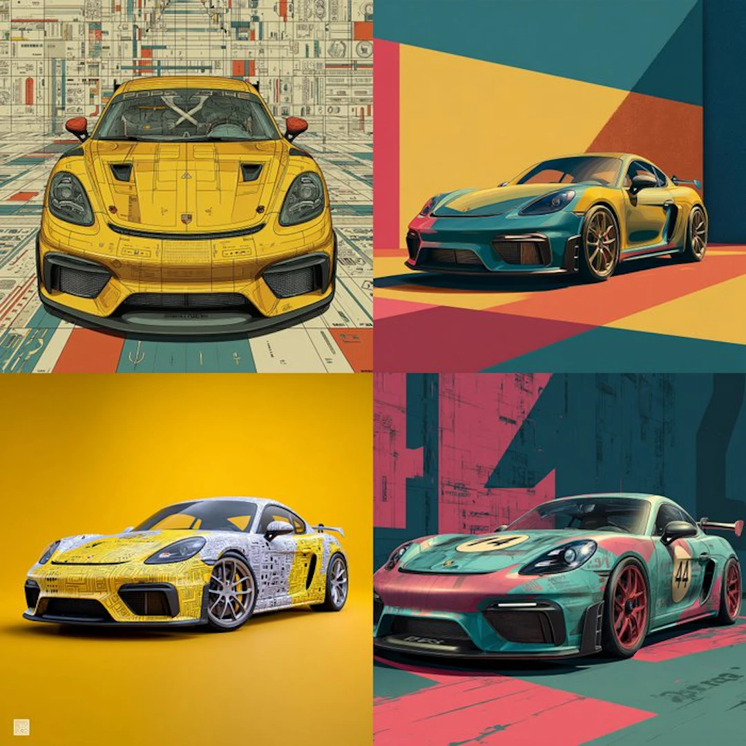 CREATIVE_HUB - set of 4 canvas cm 50 x 50 each - Porsche...