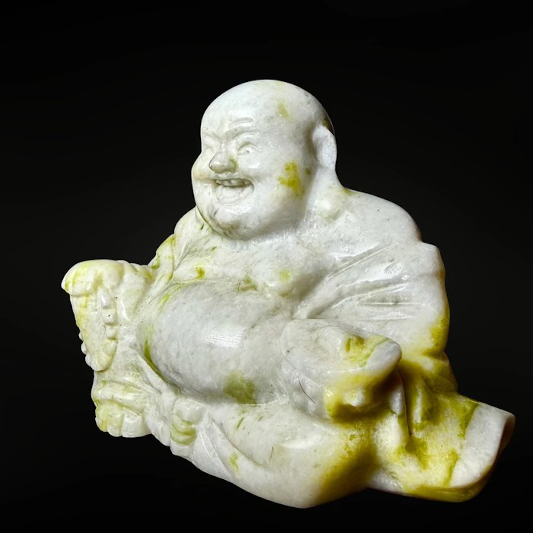 Jade Lemon XL Buddha - premium Carving - Height: 110 mm...