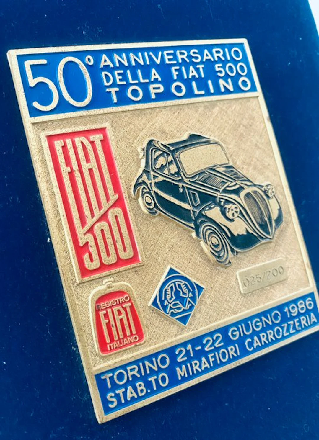 enameled plate - Fiat - Topolino - 1986