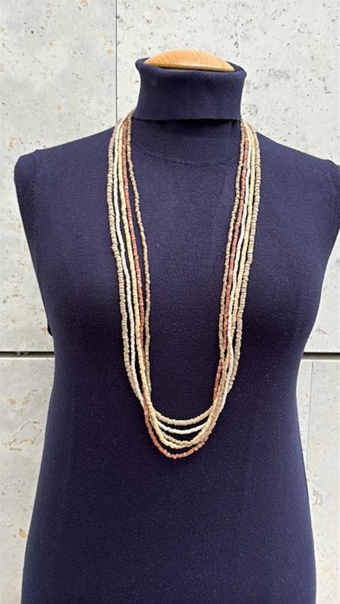 Ancient Egyptian Terracotta Beaded necklace. - 100 cm