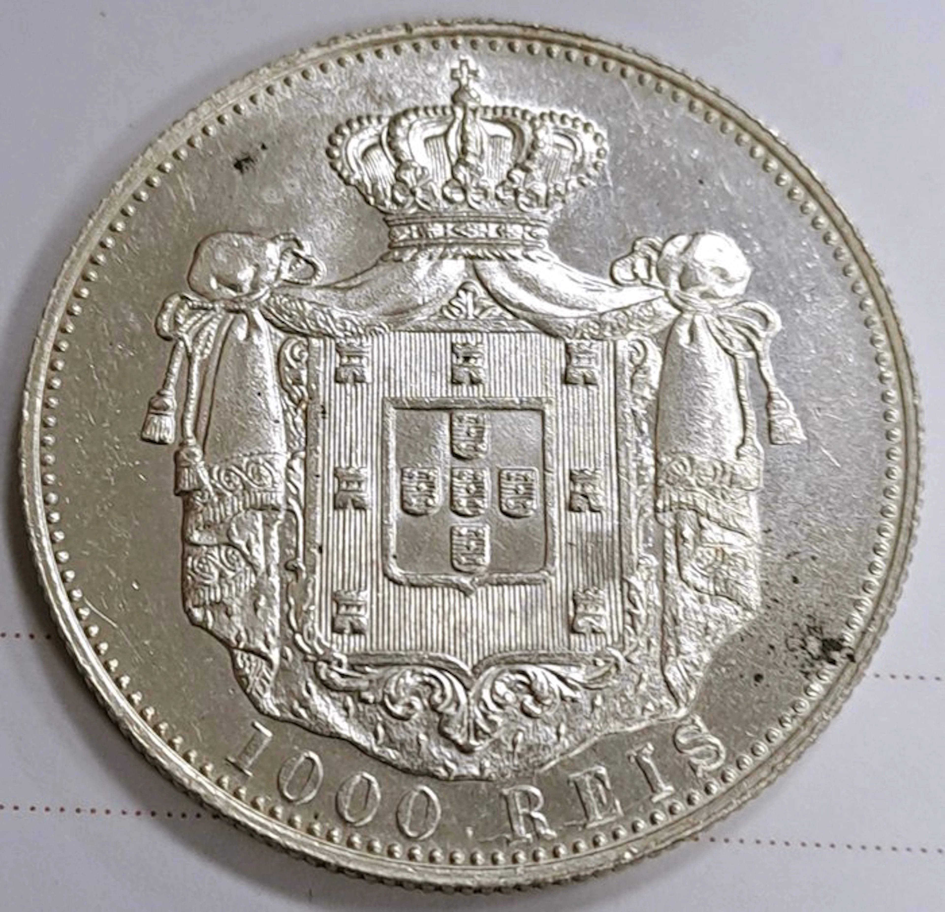 Portugal. Carlos I. 1000 Reis 1899 (No reserve price)