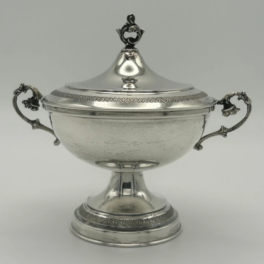 Manifattura italiana - Sugar bowl - .800 silver