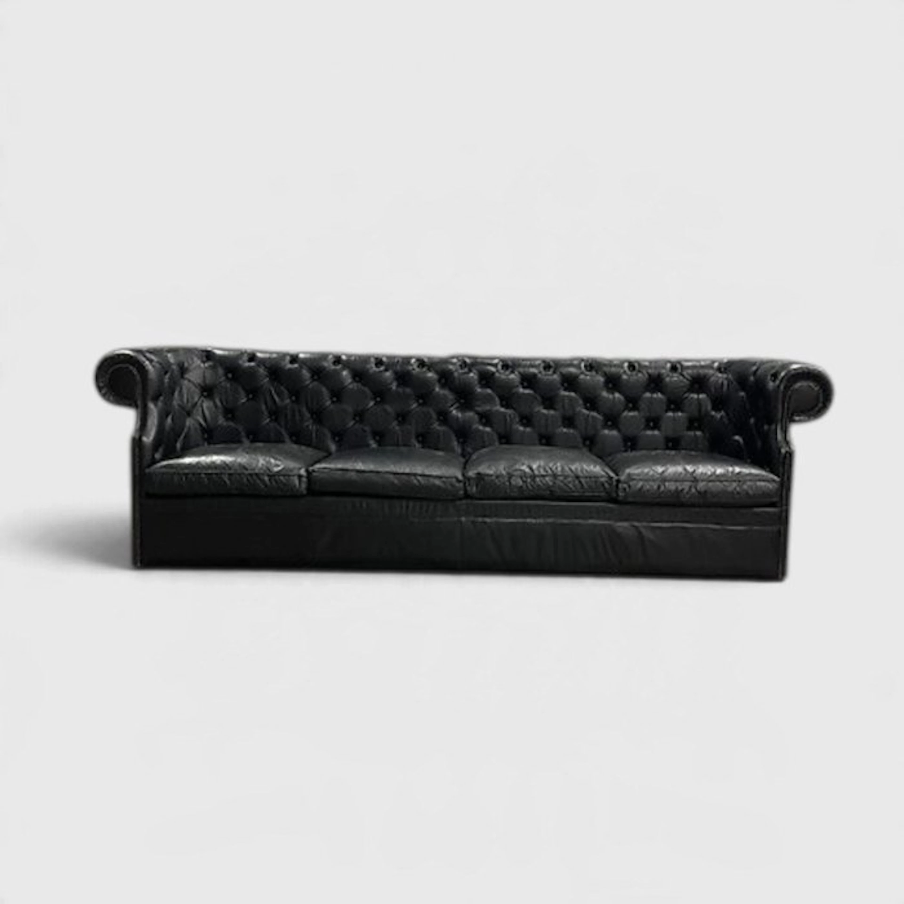 Sofa - Chesterfield style - Leather, Wood - 275 cm