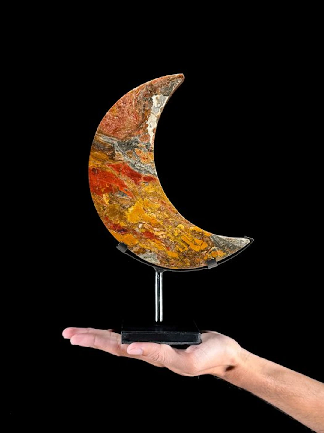 NO RESERVE PRICE - Wonderful Red Jasper Crescent...