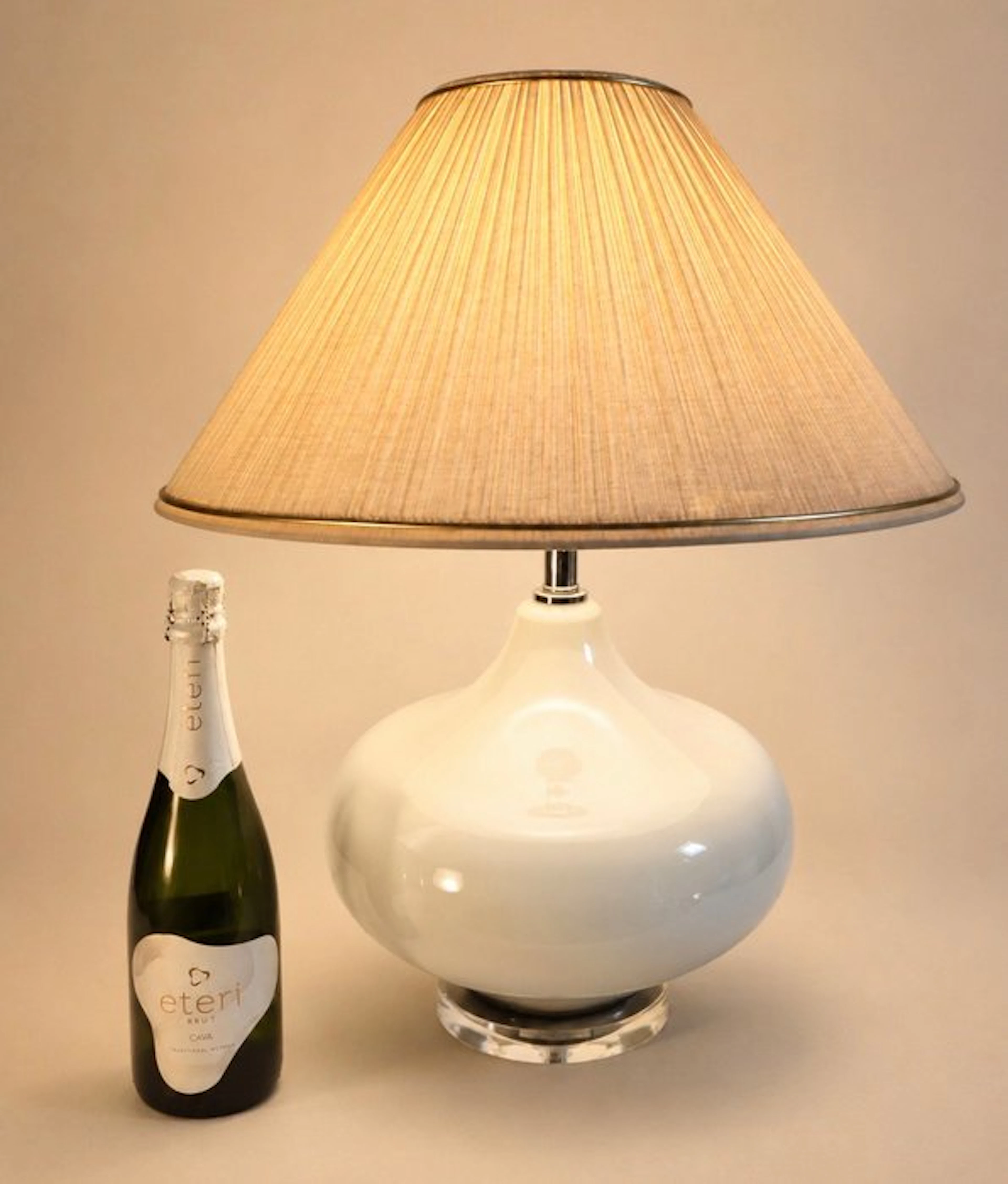 Table lamp - Glass Boll - Glass, Chrome, Steel, Textile