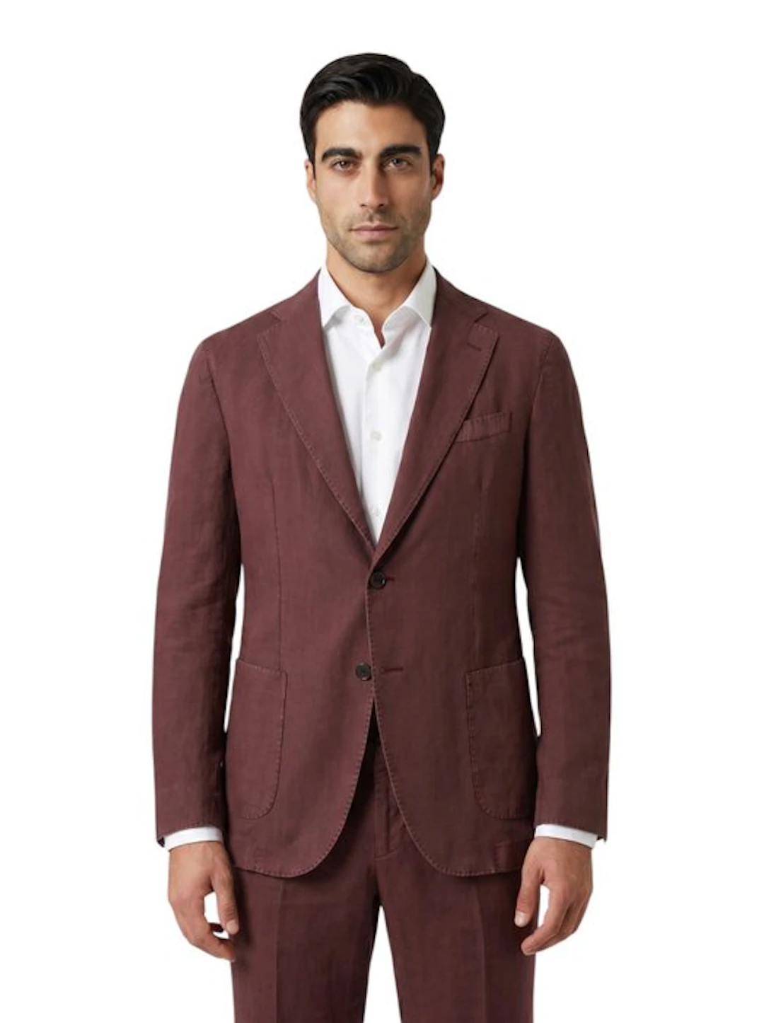 SANTANIELLO SALERNO - 50 IT - Suit Washed Burgundy Wool...