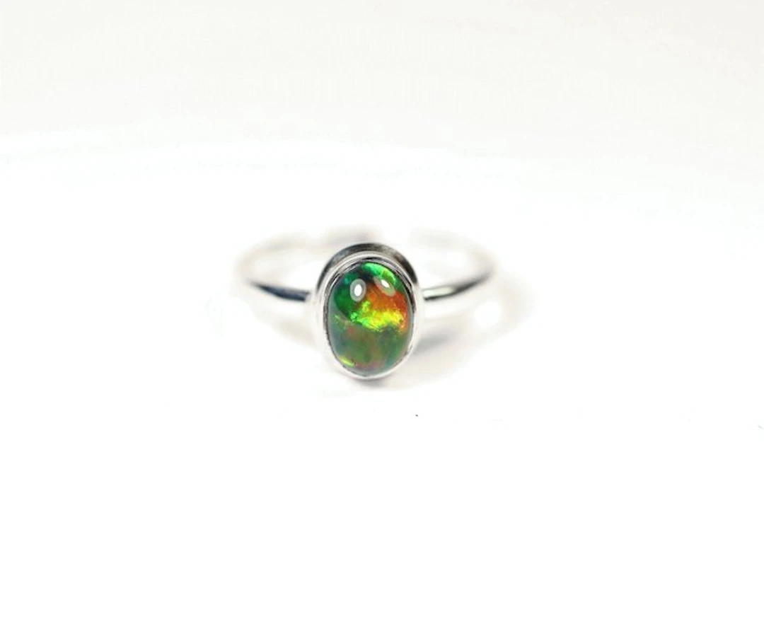 Black Chalama Opal Ring / Cabochon / new- 2.28 g - (1)