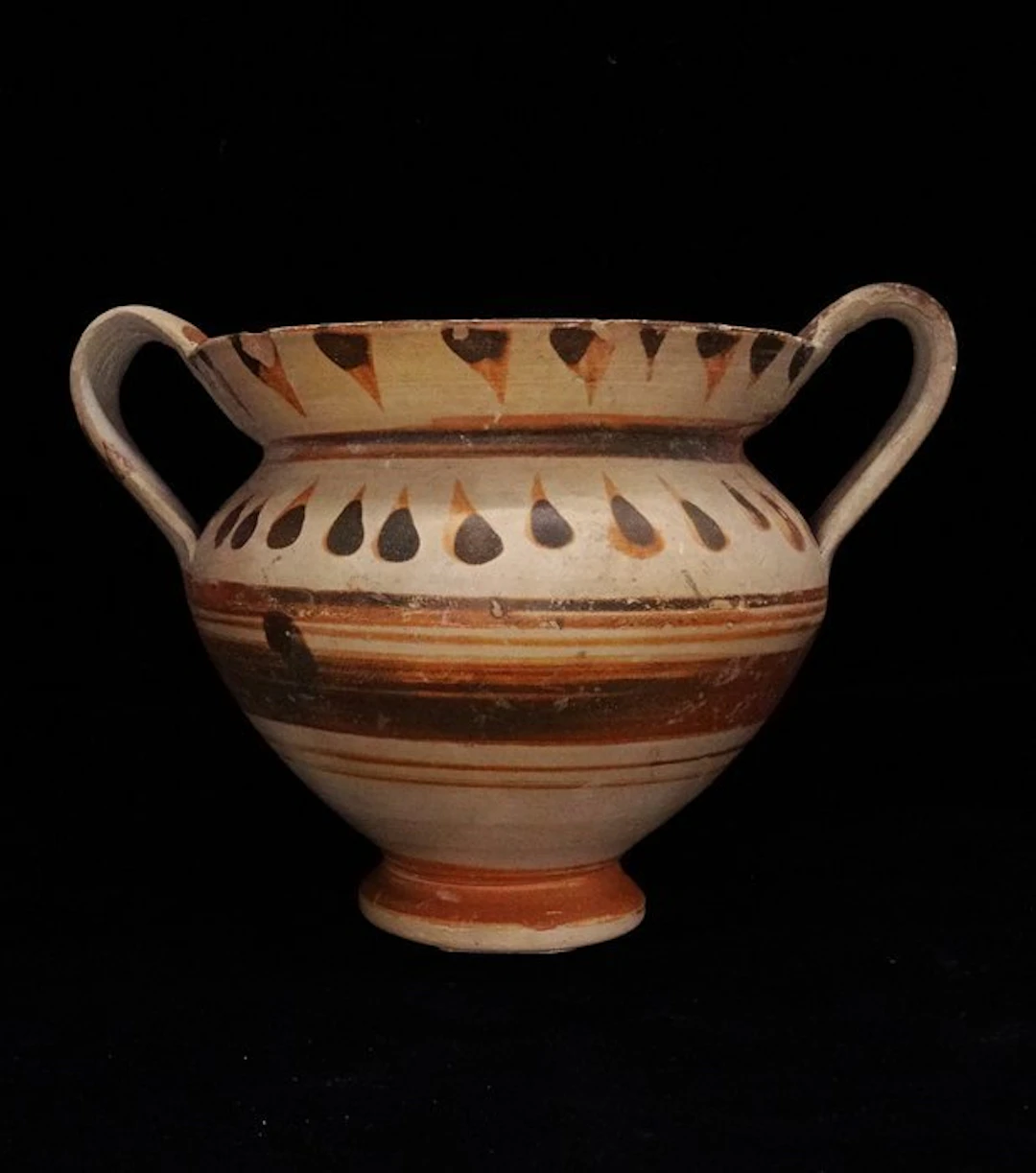 Ancient Greek, Magna Graecia Ceramic Kantharos - 10.4 cm