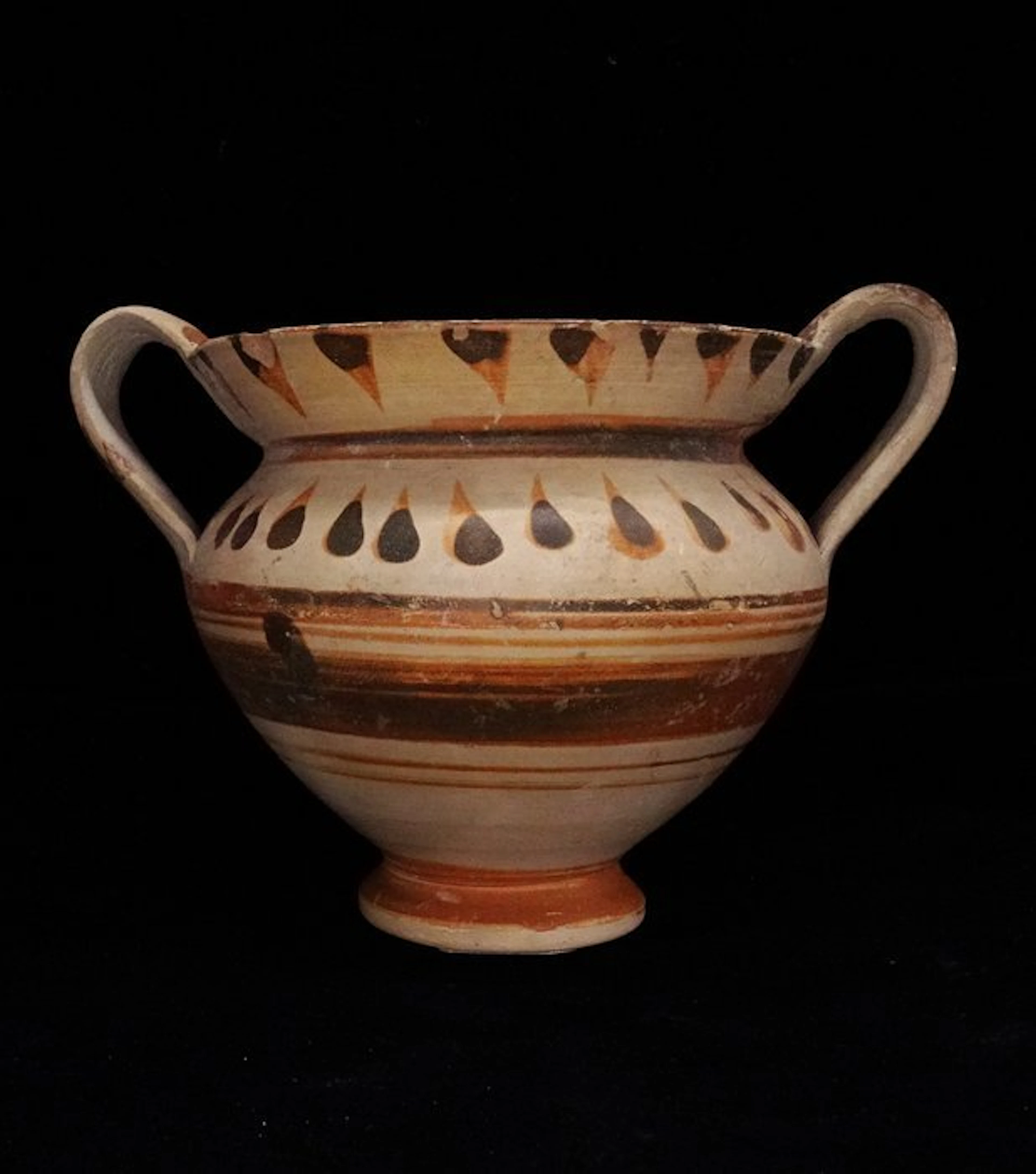 Ancient Greek, Magna Graecia Ceramic Kantharos - 10.4 cm
