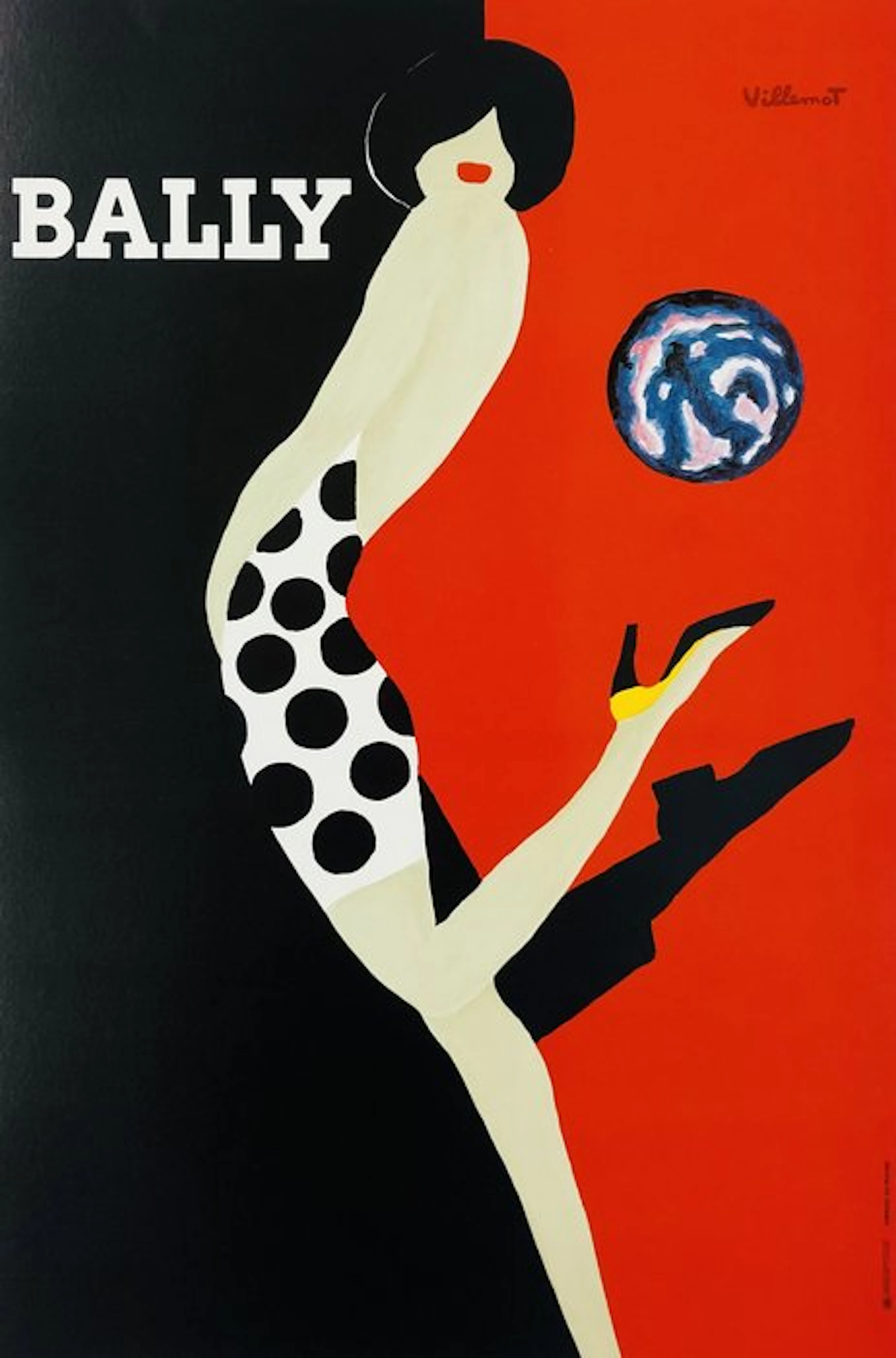 Bernard Villemot - Bally Femme Au Ballon (linen backed on canvas) - 1980s