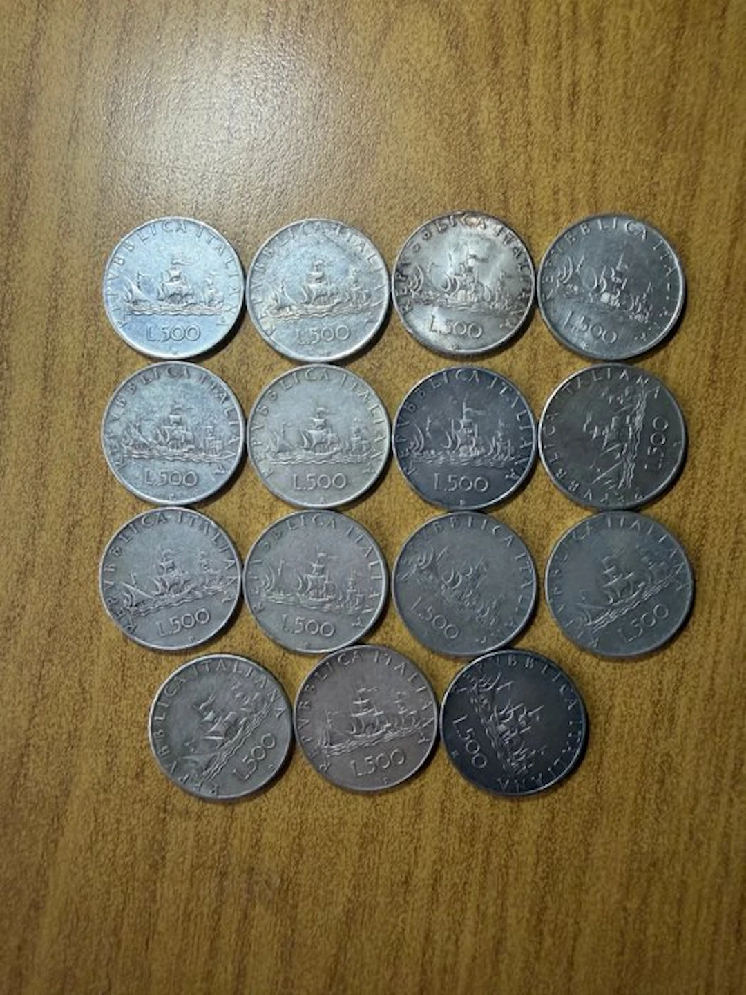 Italy, Republic 500 Lire Anni vari Caravelle (15 monete)