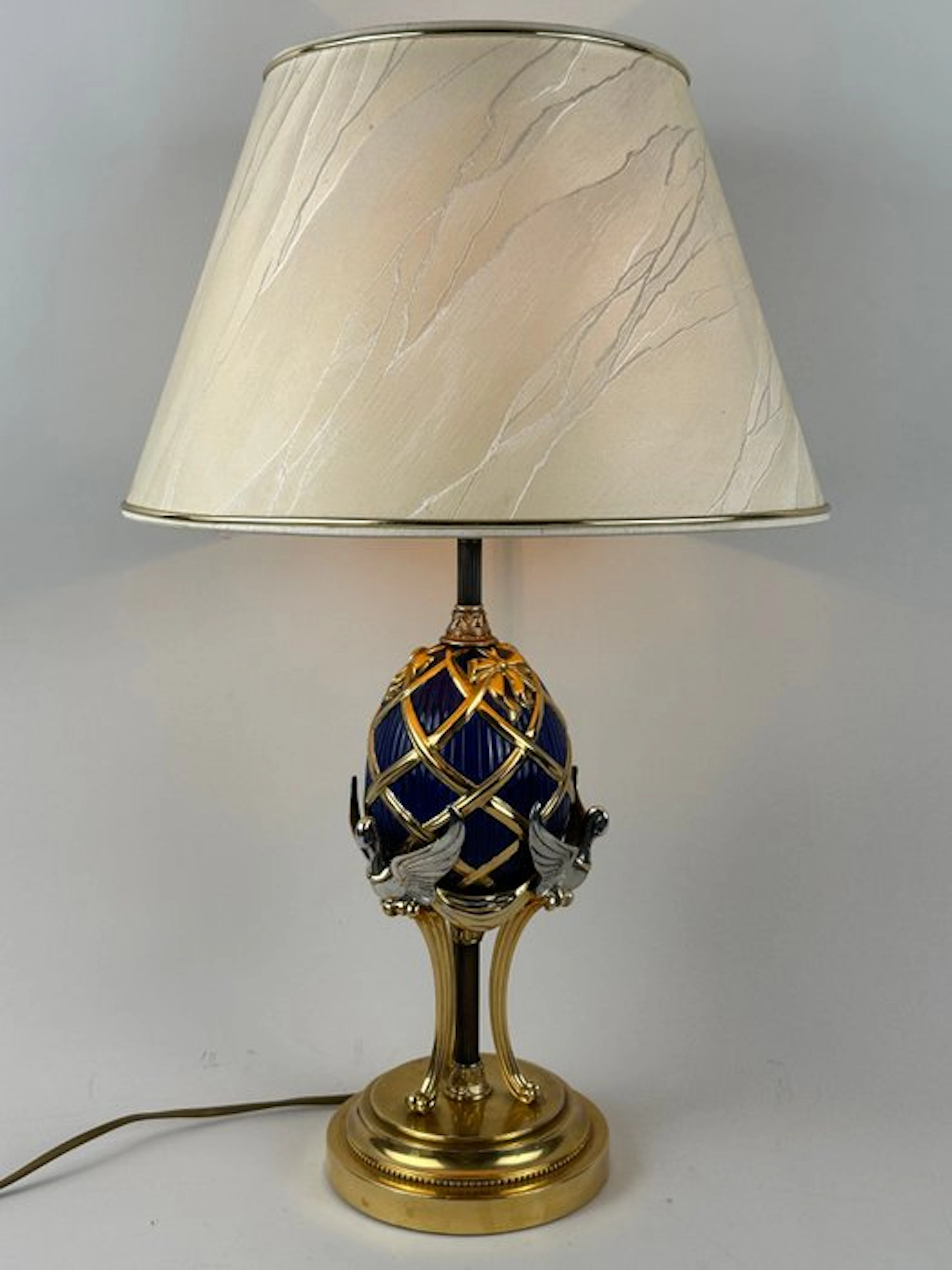 Franklin Mint - Table lamp - A Faberge Imperial Egg Lamp - Cobalt