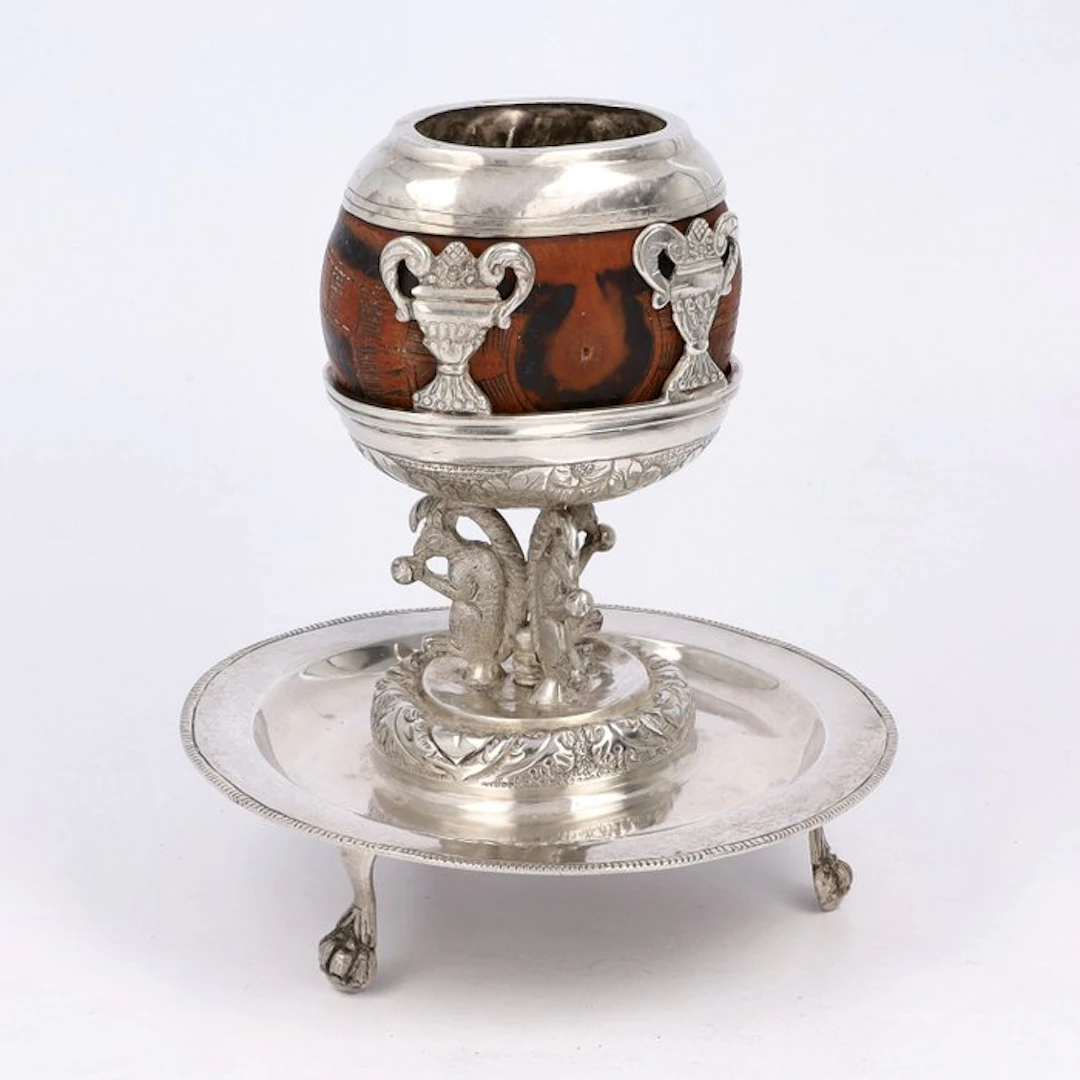 Yerba mate kalebas. - Cup - .925 silver