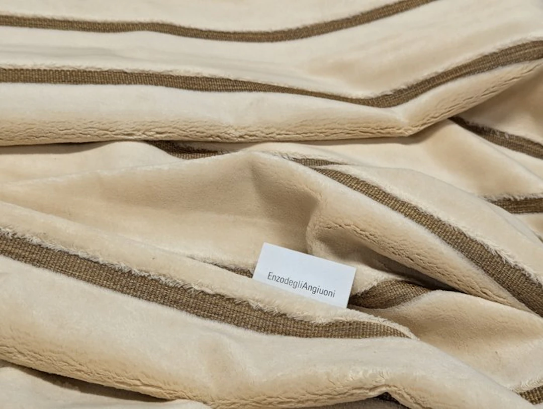 Ciniglia Luxury Beige a Righe – Enzo degli Angiuoni