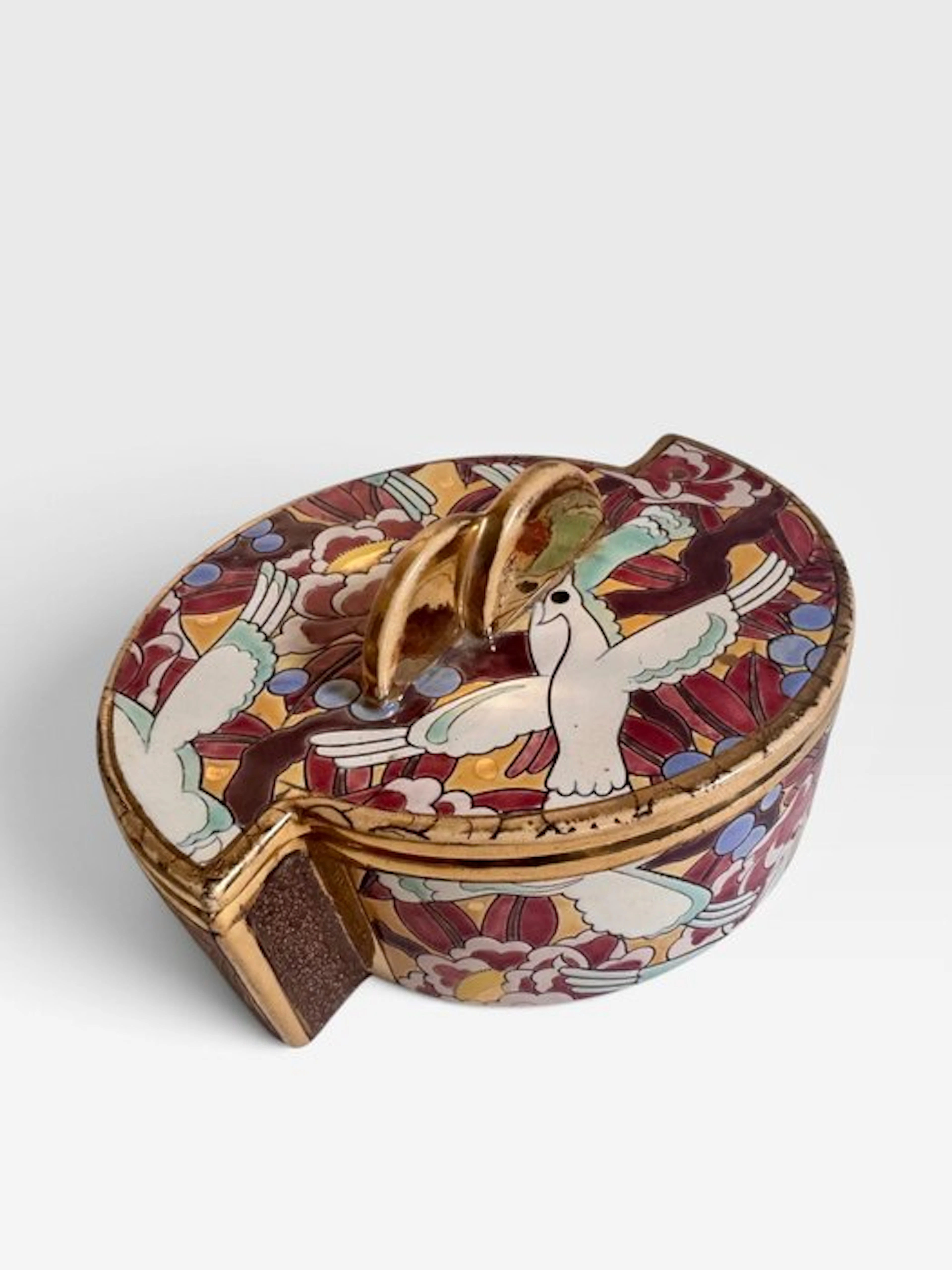 Boch Frères - Raymond Chevallier - Platter - Ceramic - Art Deco lidded bowl.