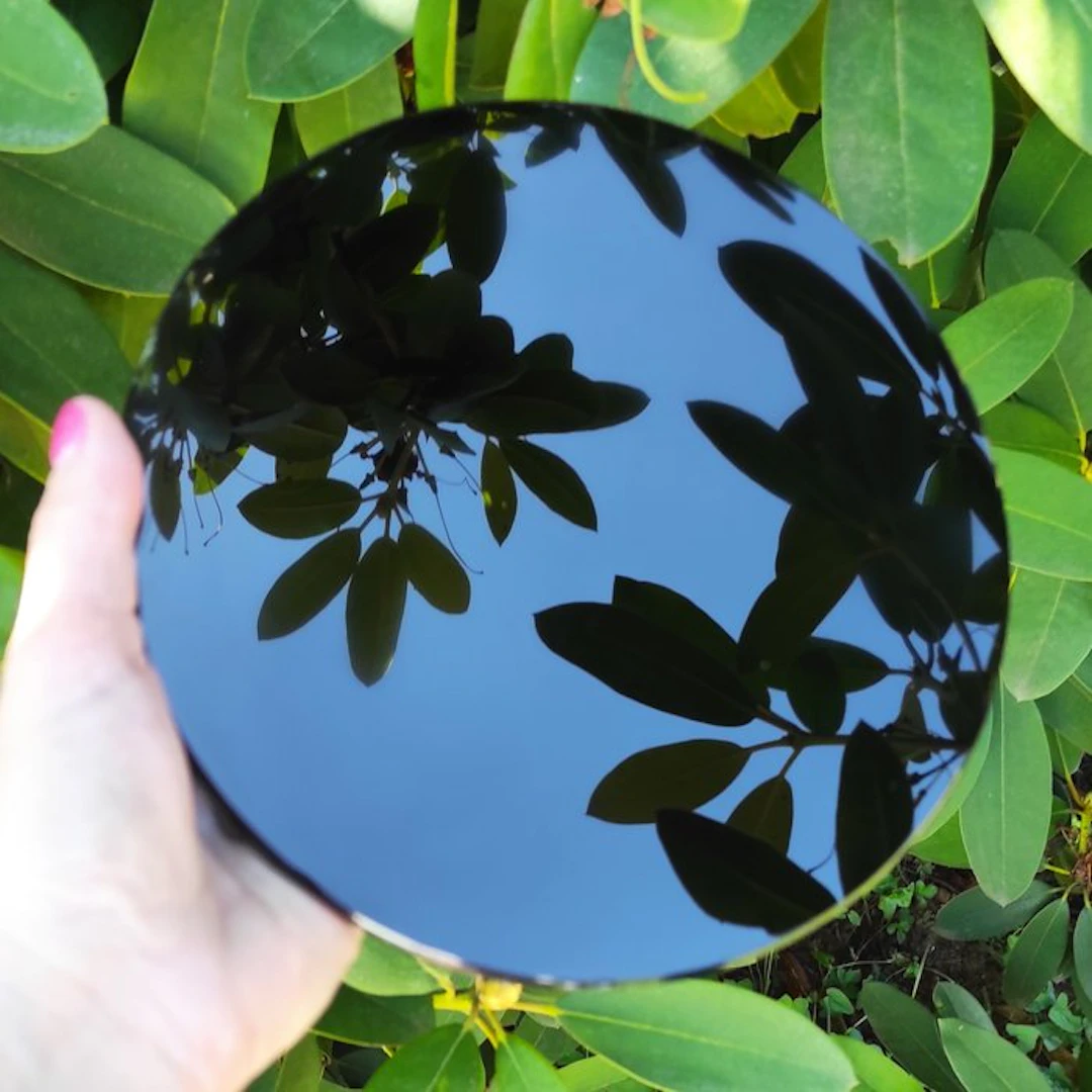 Obsidian Mirror - Height: 17 11.14- 600 g - (1)