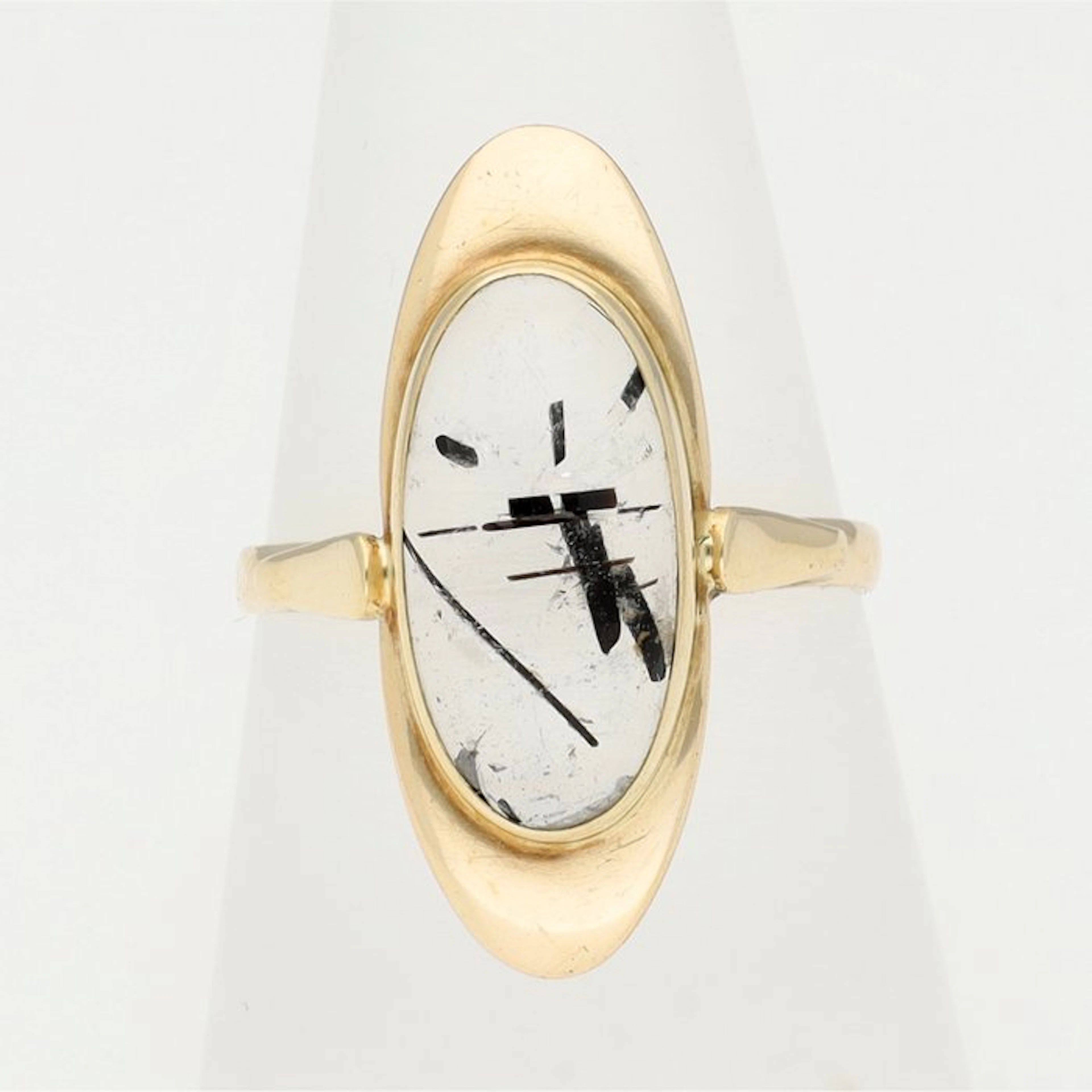 Ring - 14 kt. Yellow gold - Tourmaline quartz
