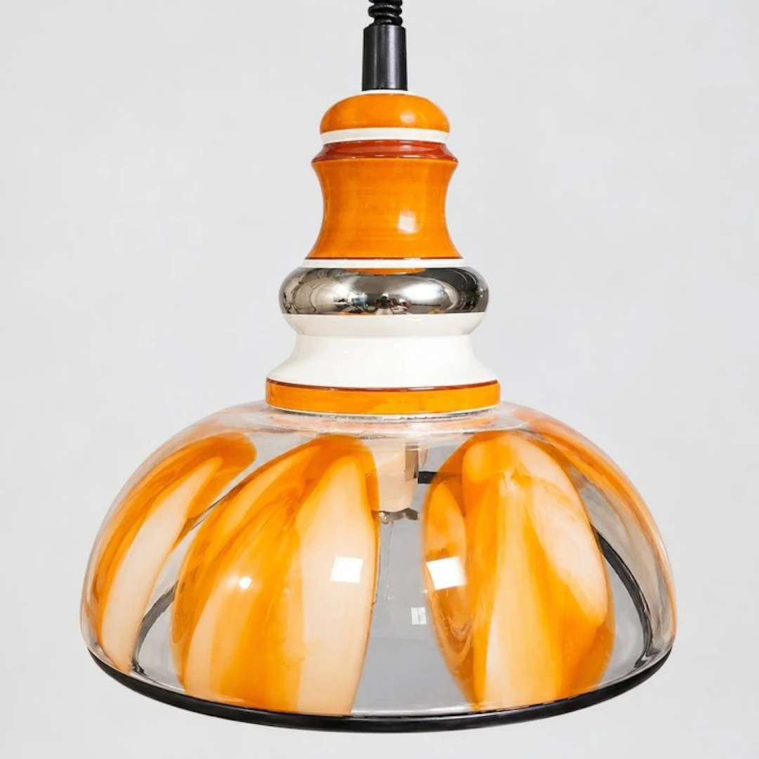 Hanging lamp - XL. Diameter 37 cm. - Opaline glass - Vintage.