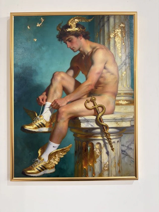 Alexy Berthelot - Hermes sneakers + cadre doré