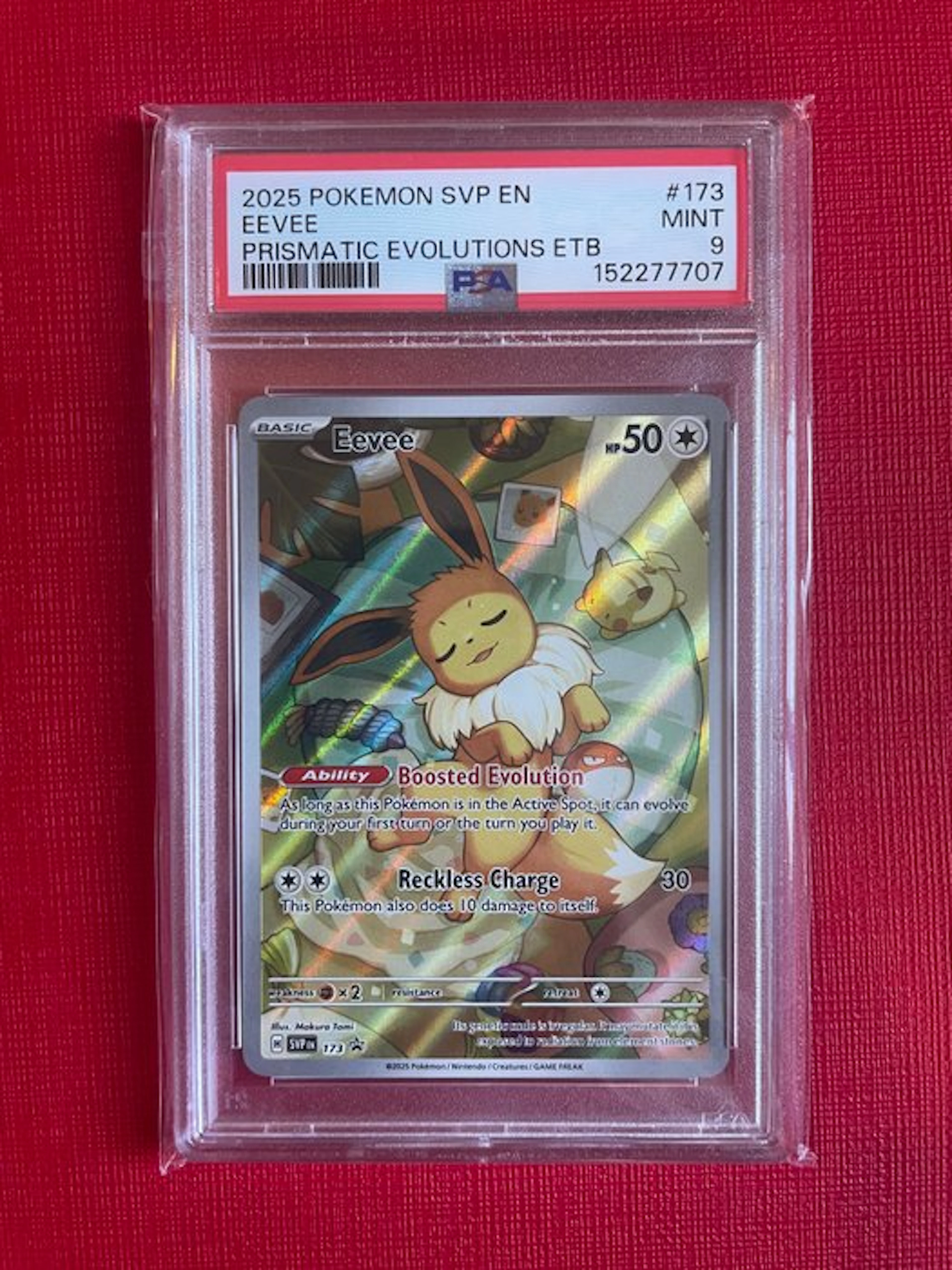 Pokémon - 1 Graded card - Pokémon - Eevee 173 Foil, Full art - PSA 9