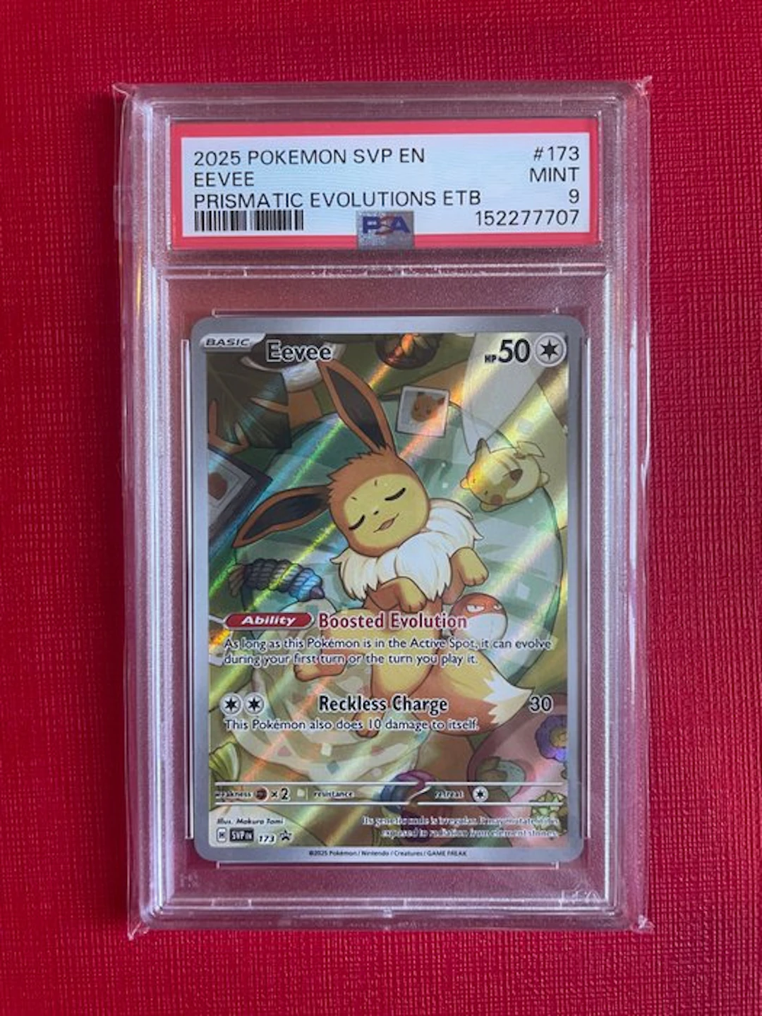 Pokémon - 1 Graded card - Pokémon - Eevee 173 Foil, Full art - PSA 9