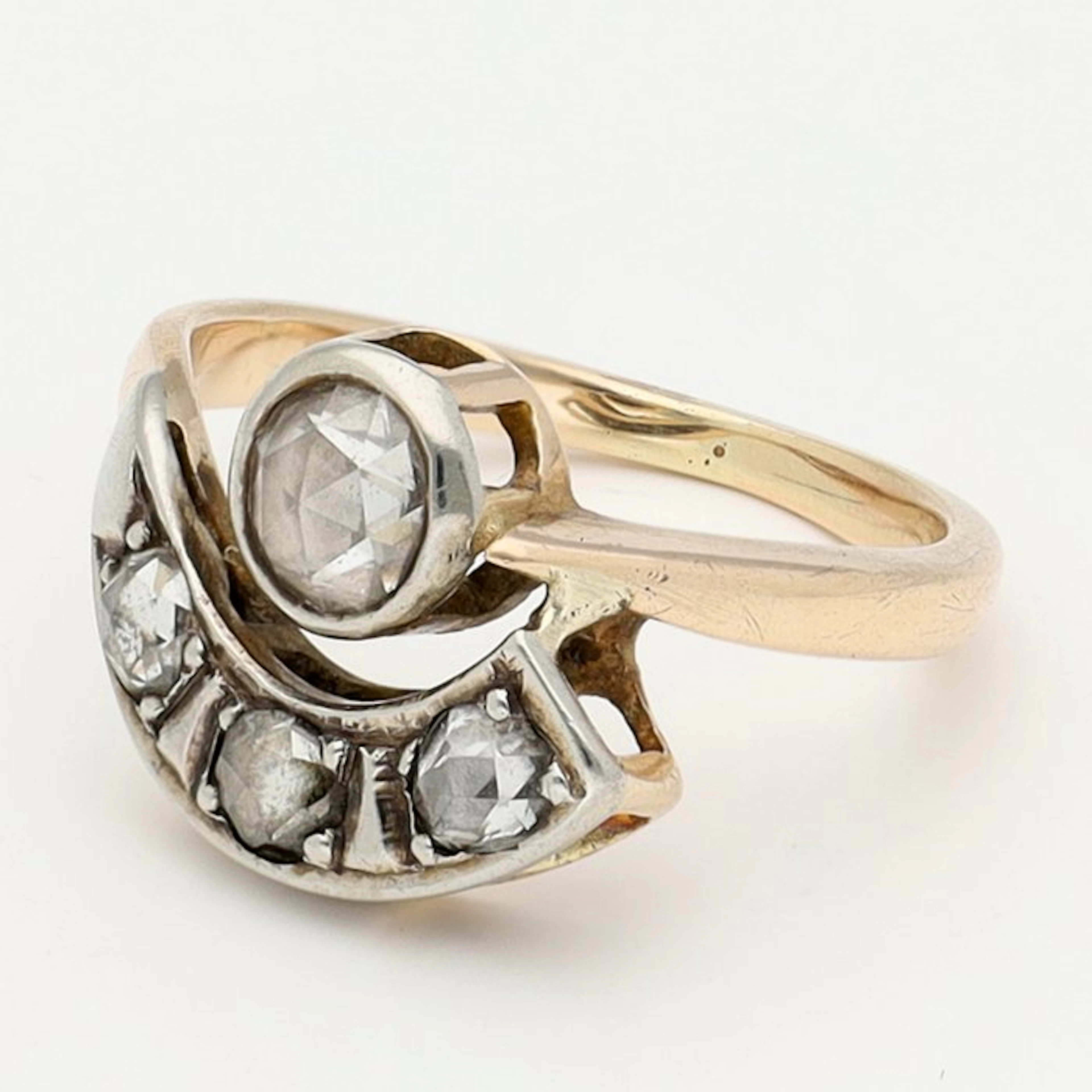 Ring - 14 kt. Rose gold, White gold - Diamond/Natural