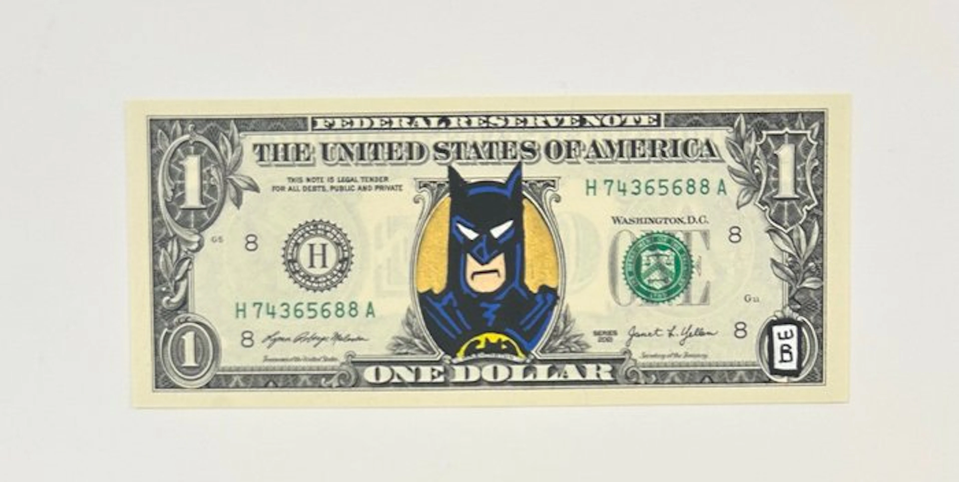eR.B. - Street Art "Batman". ... sur dollar