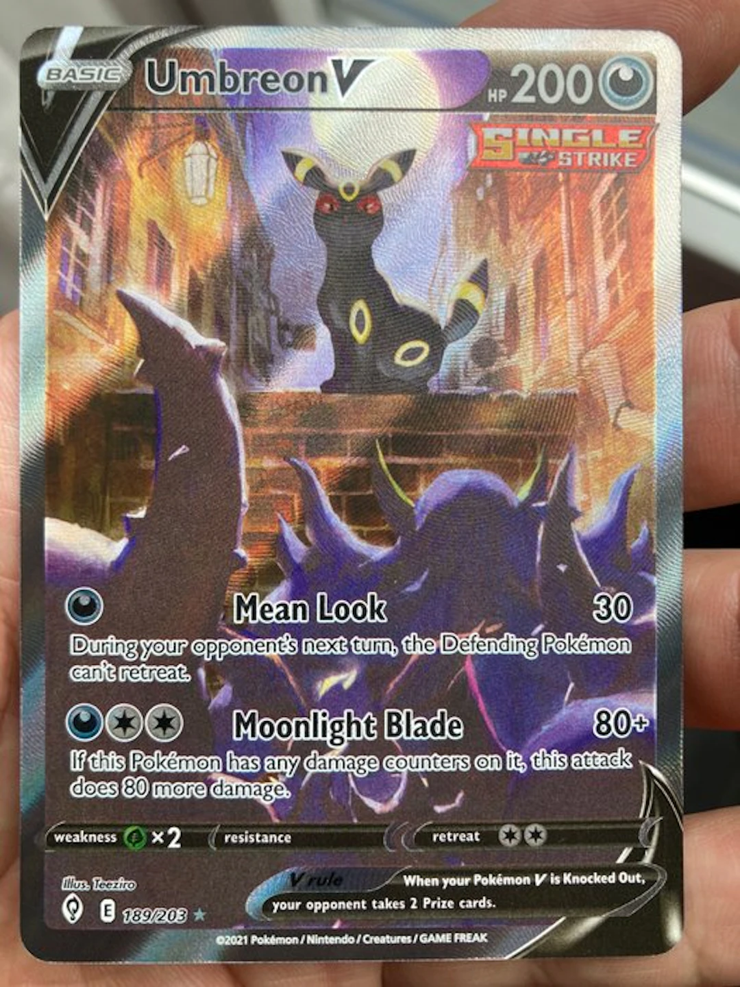 Pokémon Card - Umbreon 189 - Sword & Shield - Evolving Skies