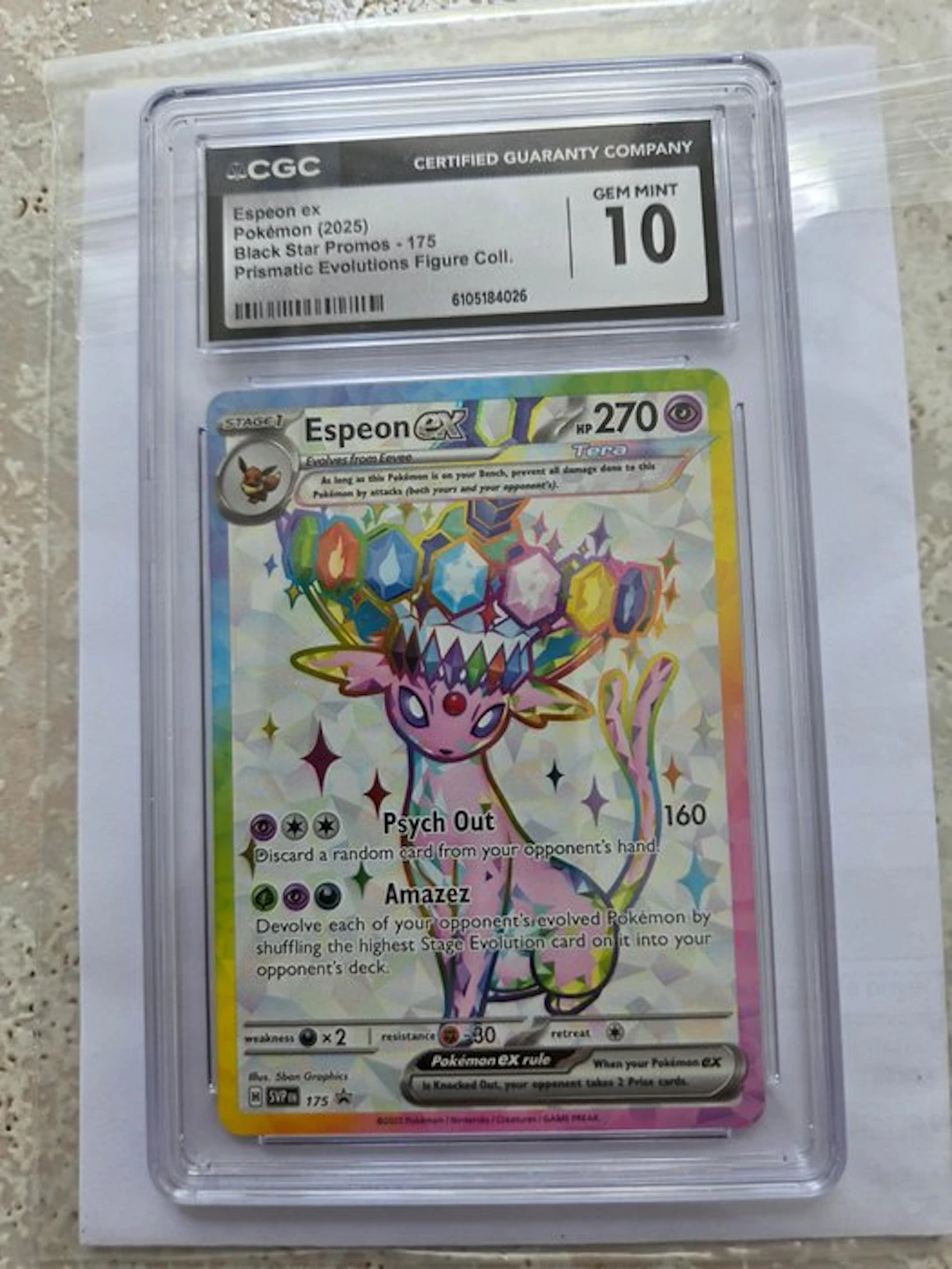 Pokémon - 1 Graded card - Espeon 175 Foil