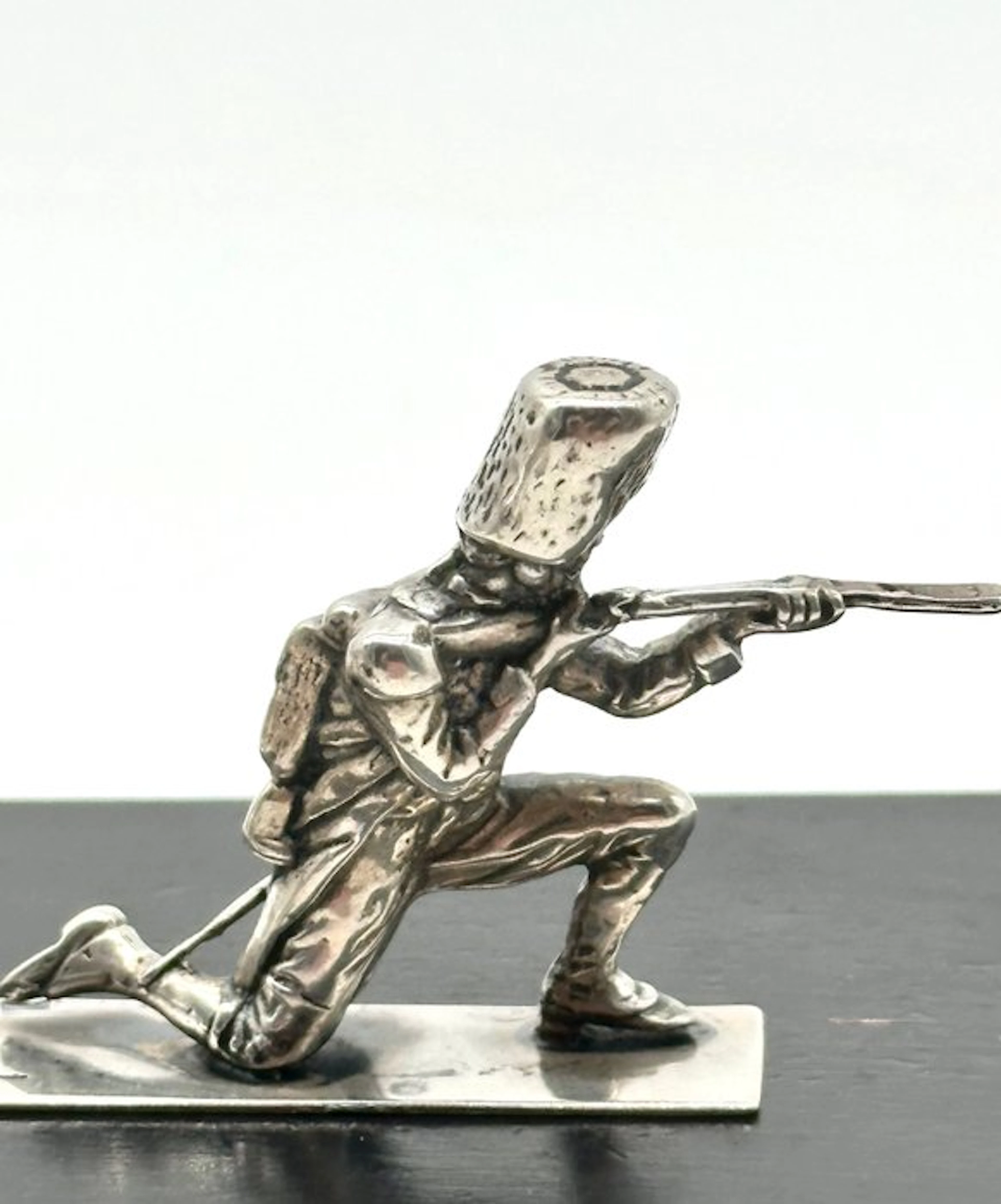 No reserve- Zware massief zilveren miniatuur Grenadier...