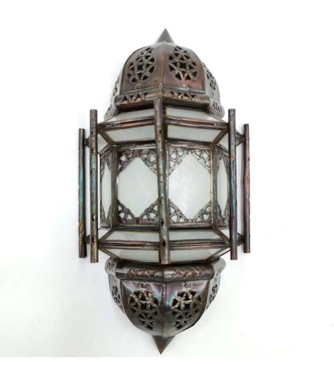 Wall sconce - smoked sheet metal, Crystal - Moroccan wall sconce