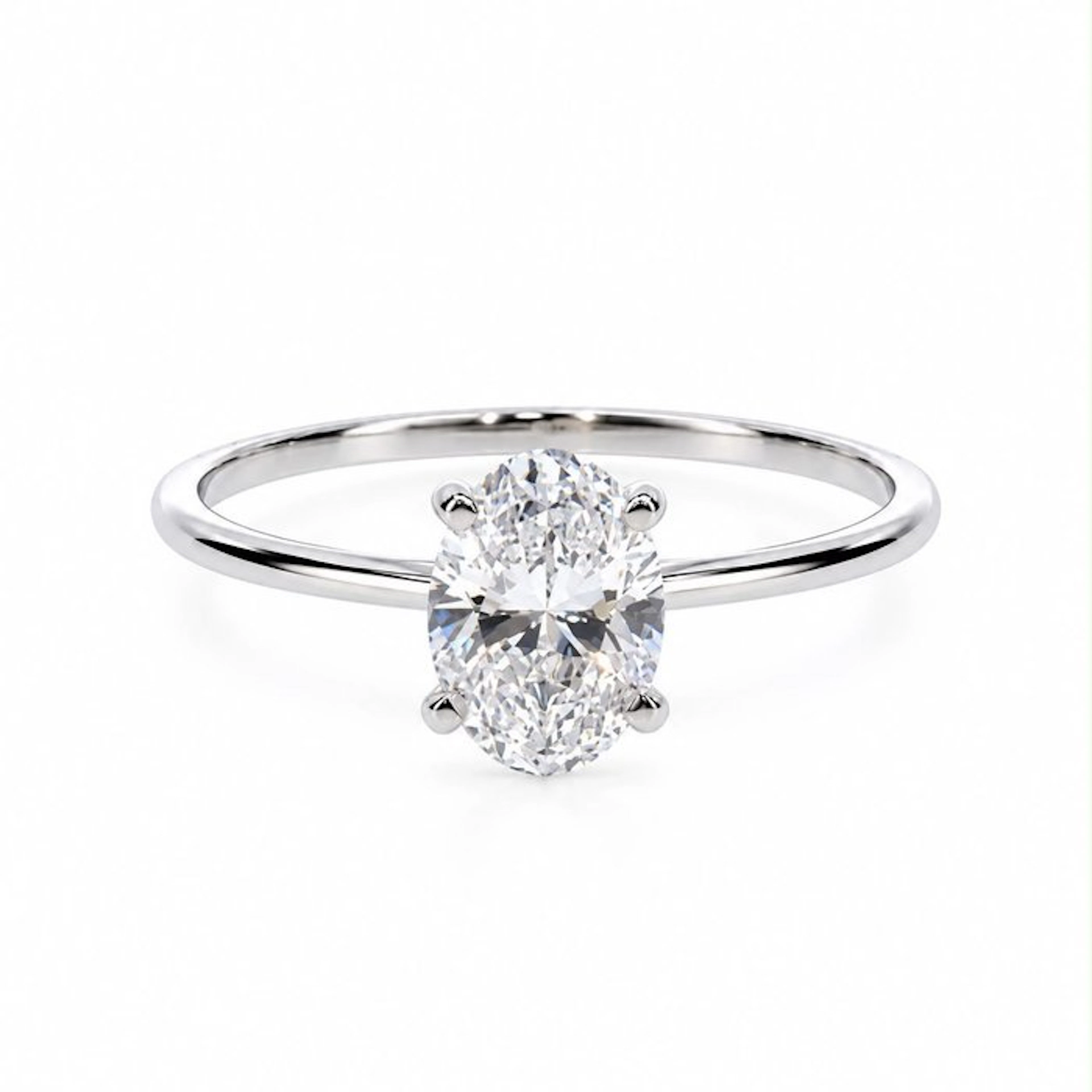 No reserve price - Ring - 14 kt. White gold - 1.06ct. tw. Diamond (Lab-grown)