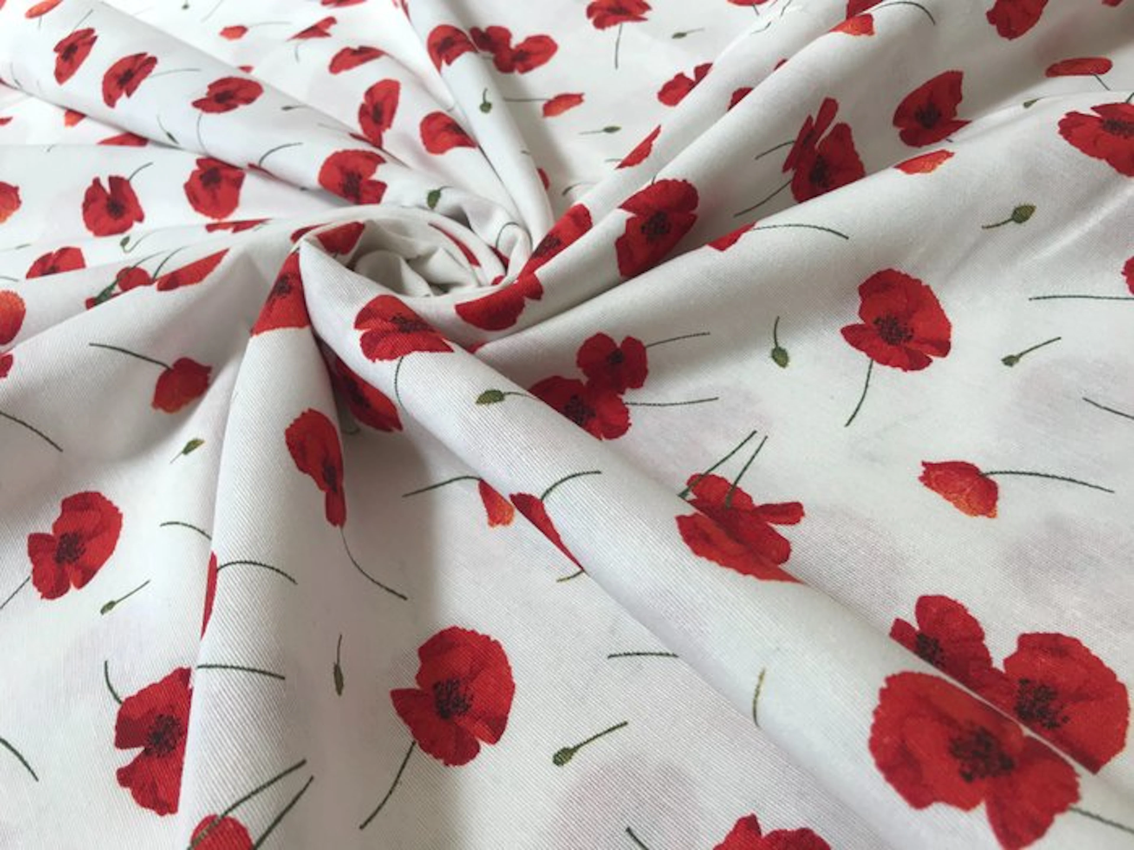 field of poppies - elegant fabric - Textile - 2.8 m - 2.6 m