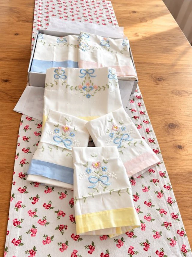 Asciugamani puro lino ricamate - Towel (6) - 110 cm - 65...
