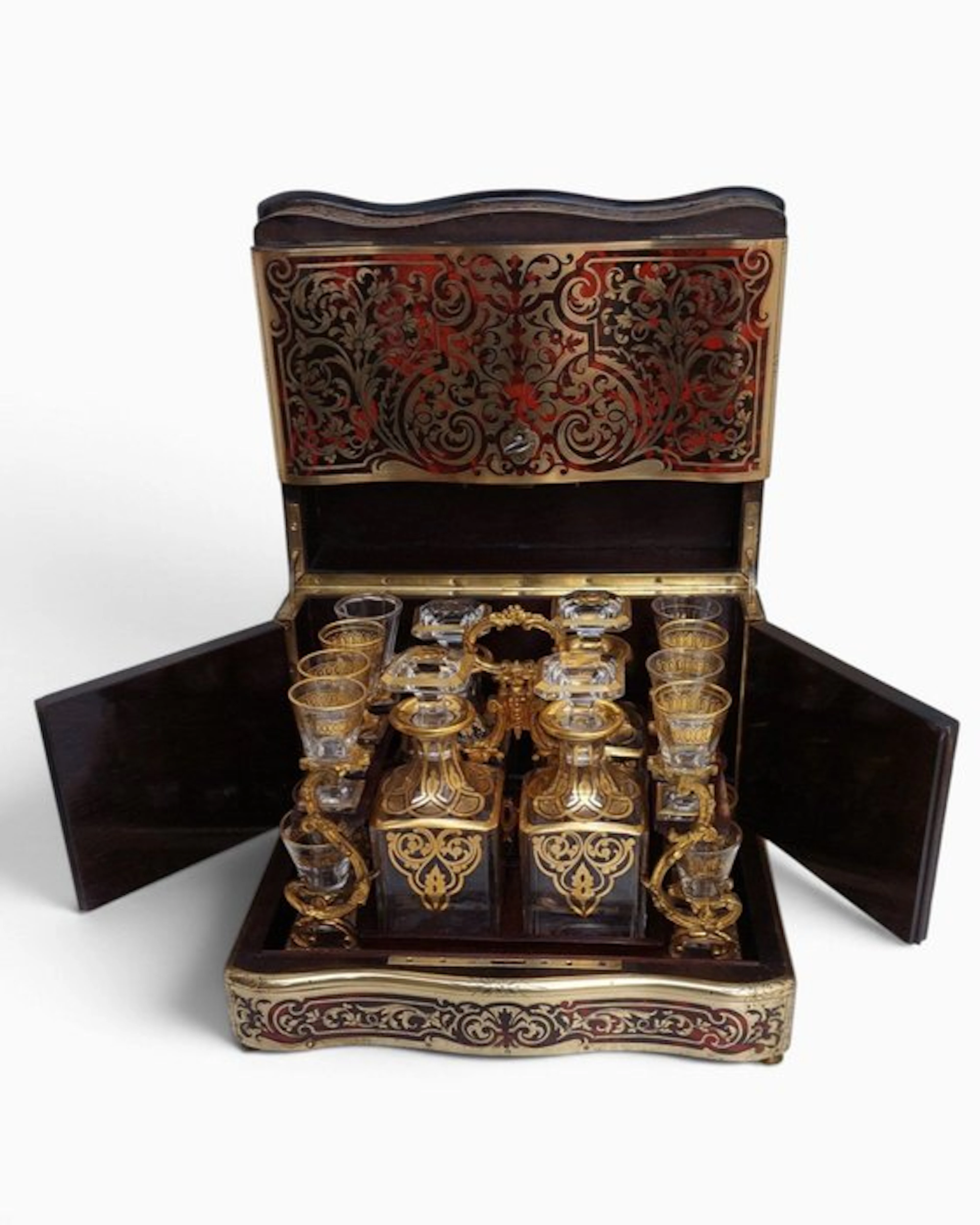 Cave à Liqueur époque - Boulle stijl marqueterie met...