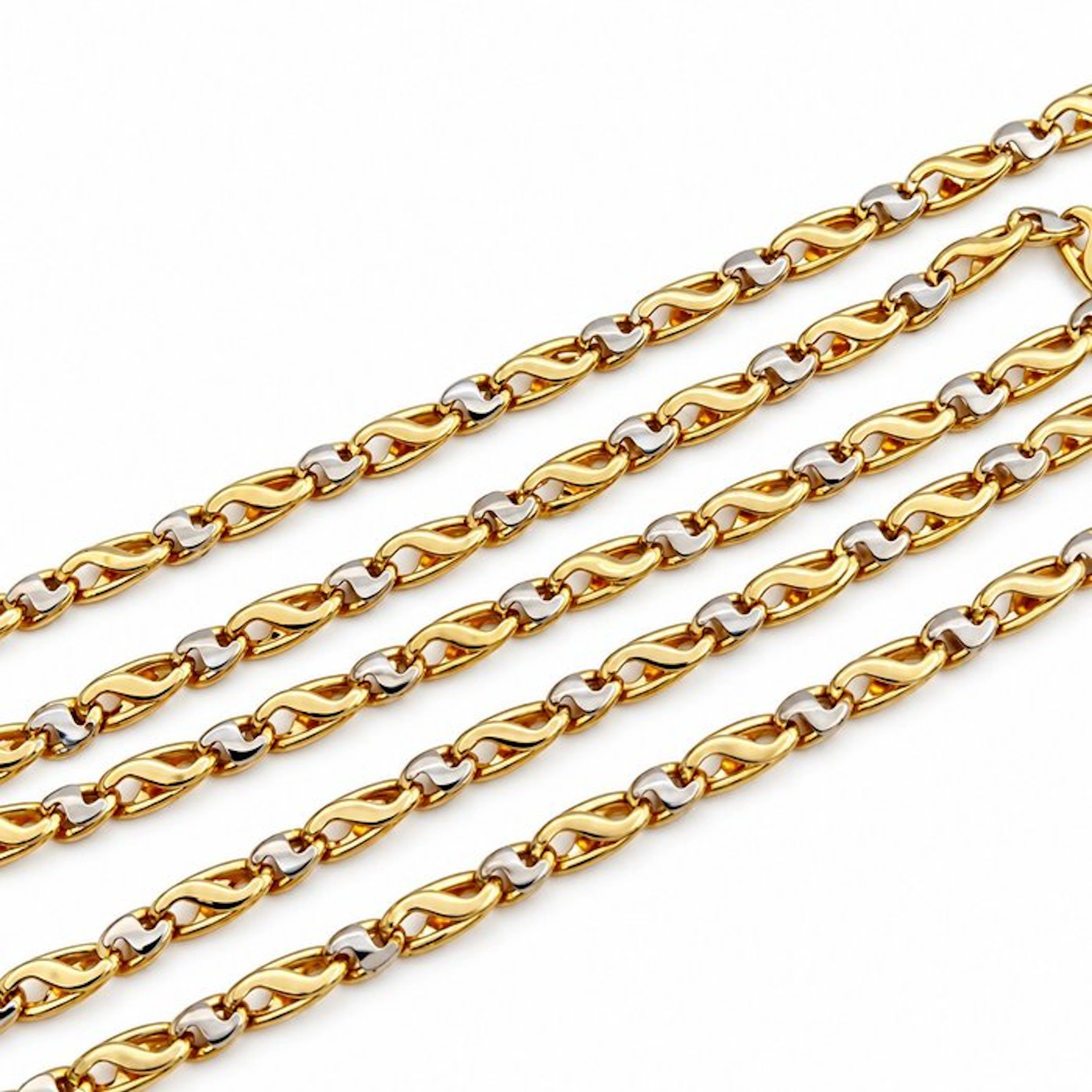 Necklace - 18 kt. Yellow gold, White gold - Made in Italy - Handmade