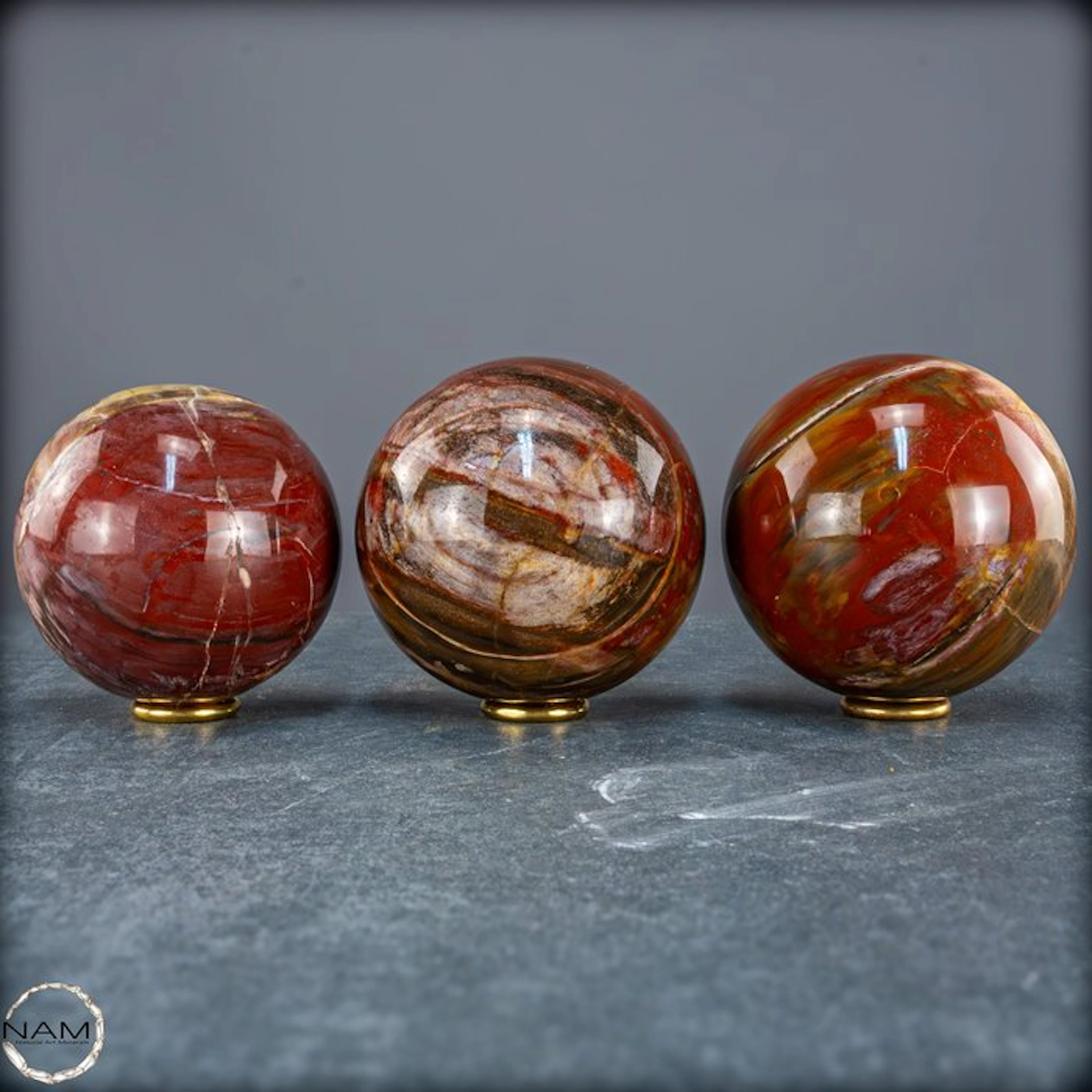 Petrified Wood Ball Set – Exclusive natural stone...