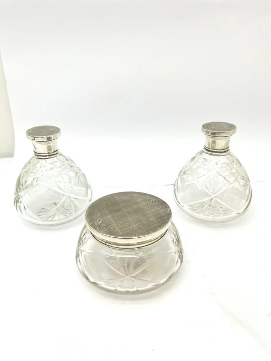 Dressing table set - Glass, 800 silver