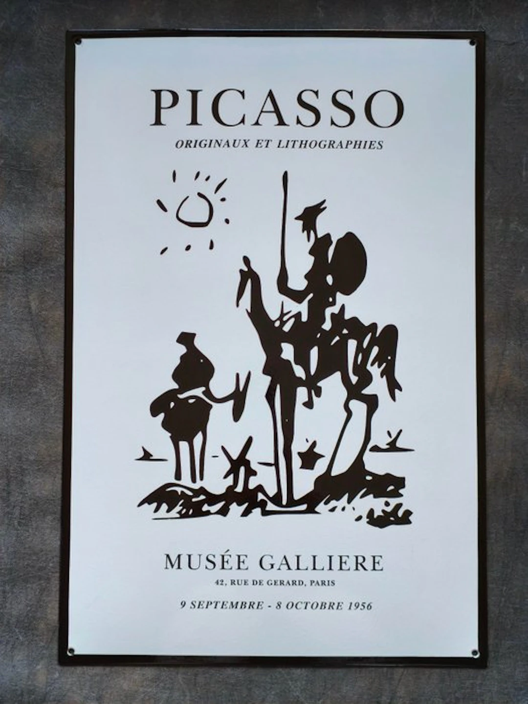 Picasso - enamel sign Picasso Don Kichot Emailschild Emaille Schild