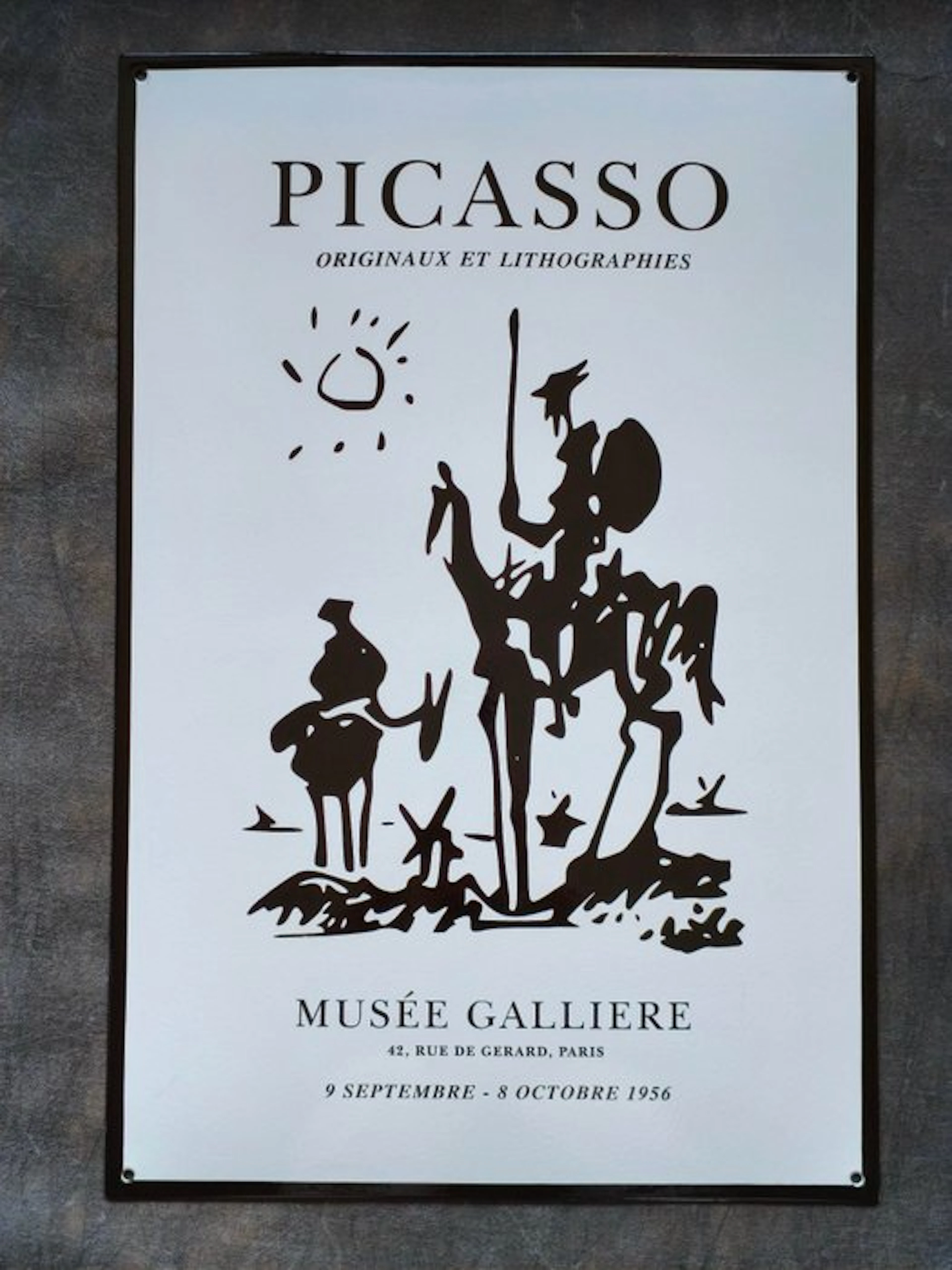 Picasso - enamel sign Picasso Don Kichot Emailschild Emaille Schild