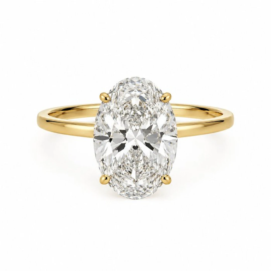 No reserve price - Ring - 14 kt. Yellow gold - 3.01ct. tw. Diamond (Lab-grown)