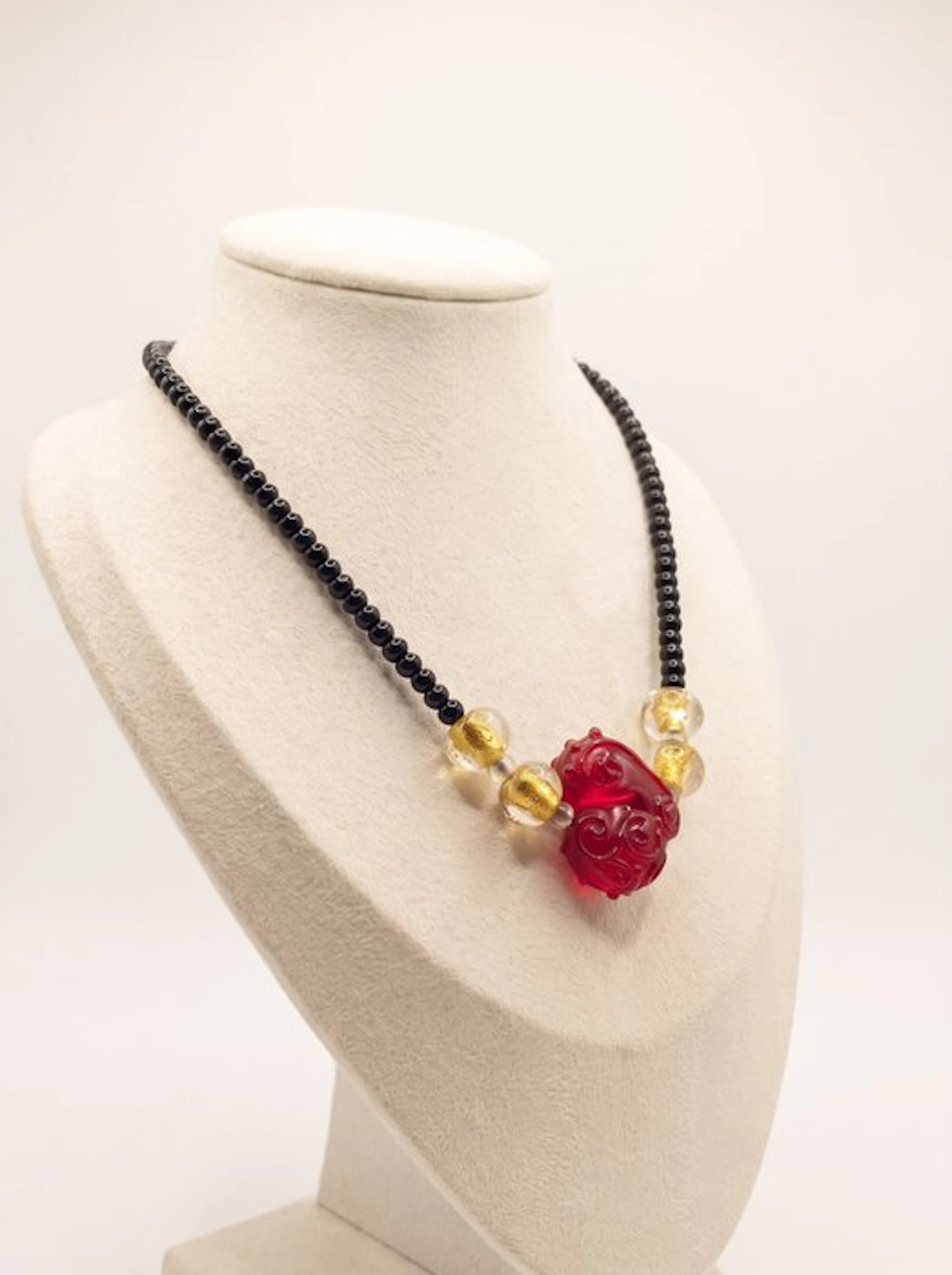 Murano glass, 24 kt gold submerged - Necklace with pendant - Baroque Heart
