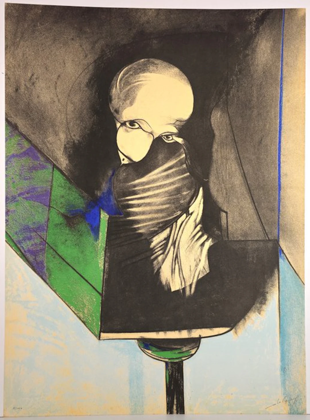 Gianni Dova (1925-1991) - Studio di una testa Romana