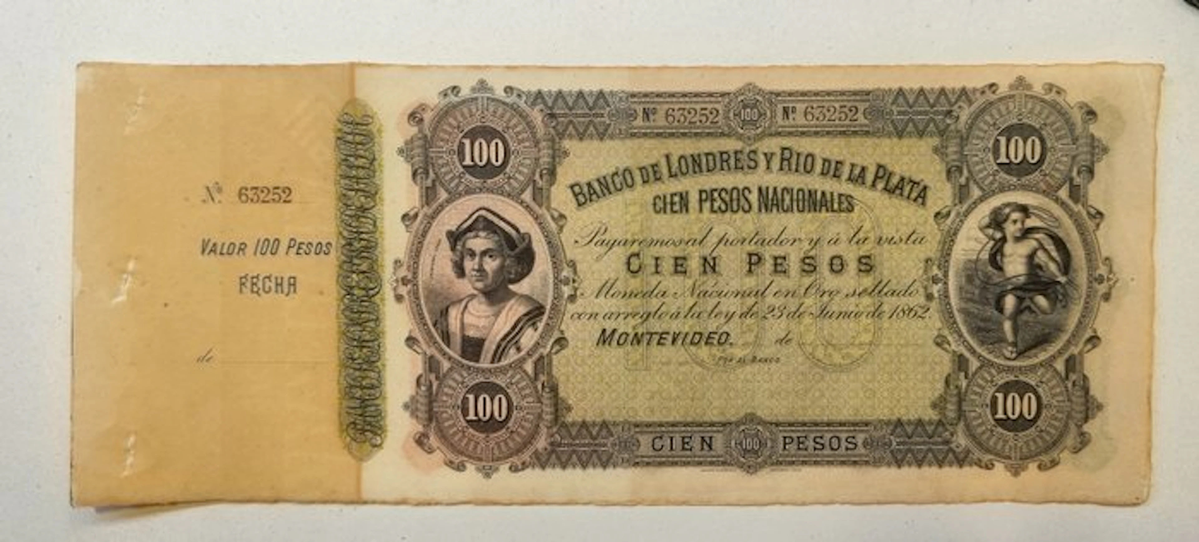 Uruguay. - 100 Pesos 23/6/1862 - Pick S245r - remainder (No reserve price)