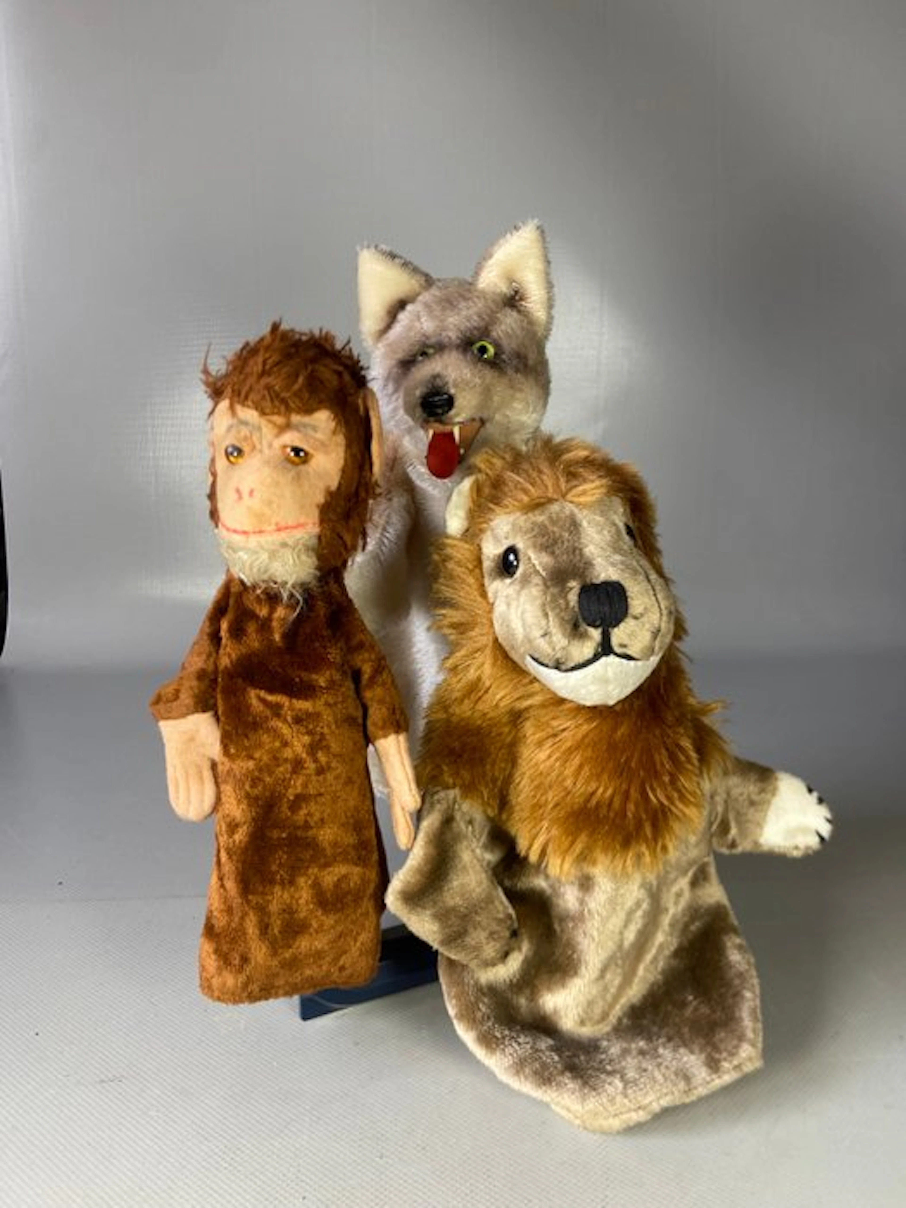 Steiff - Plush toy 3 Anciennes Marionnettes à Main (Loup...