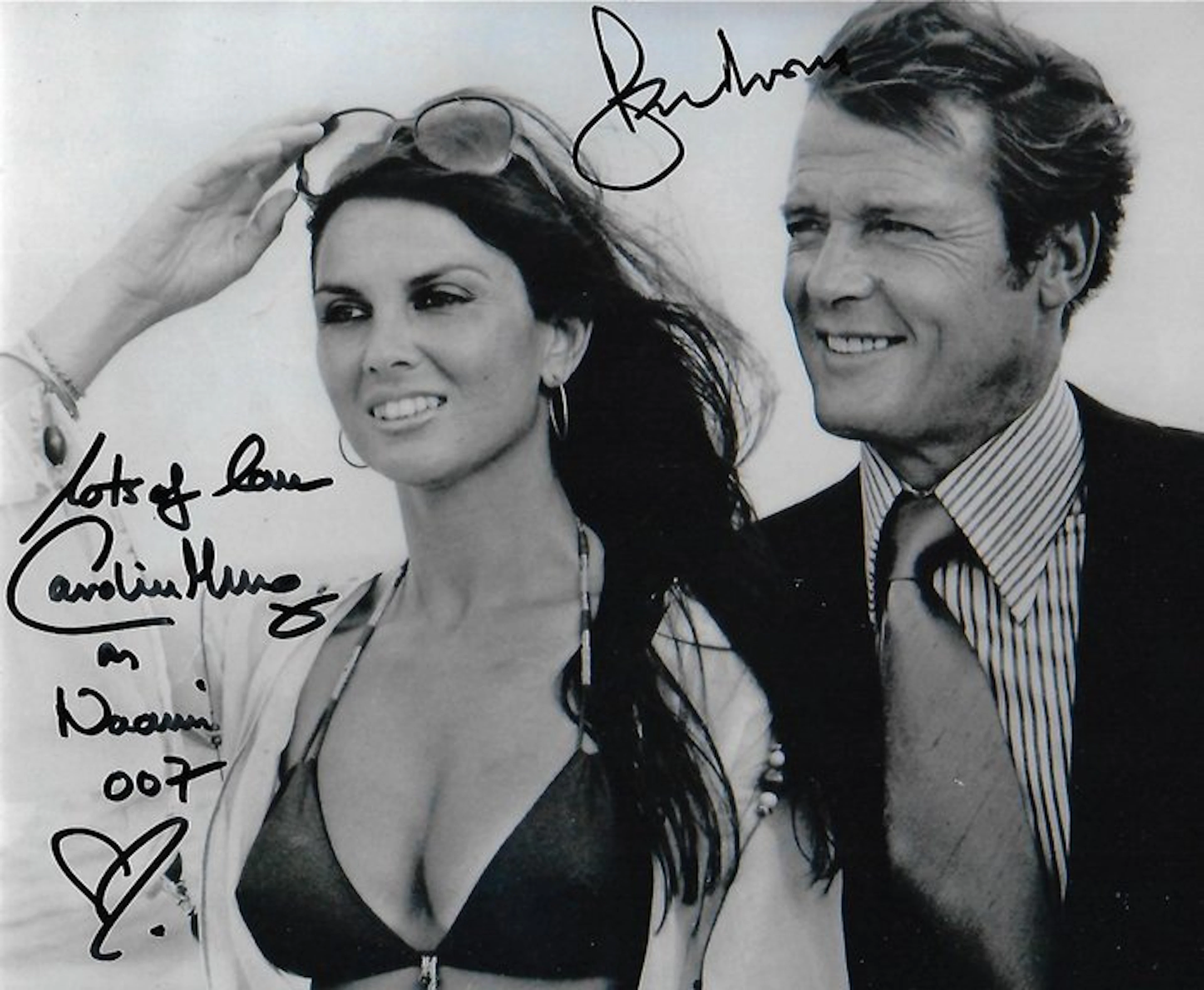 Roger Moore and Caroline Munro as "Naomie" - Autographed...
