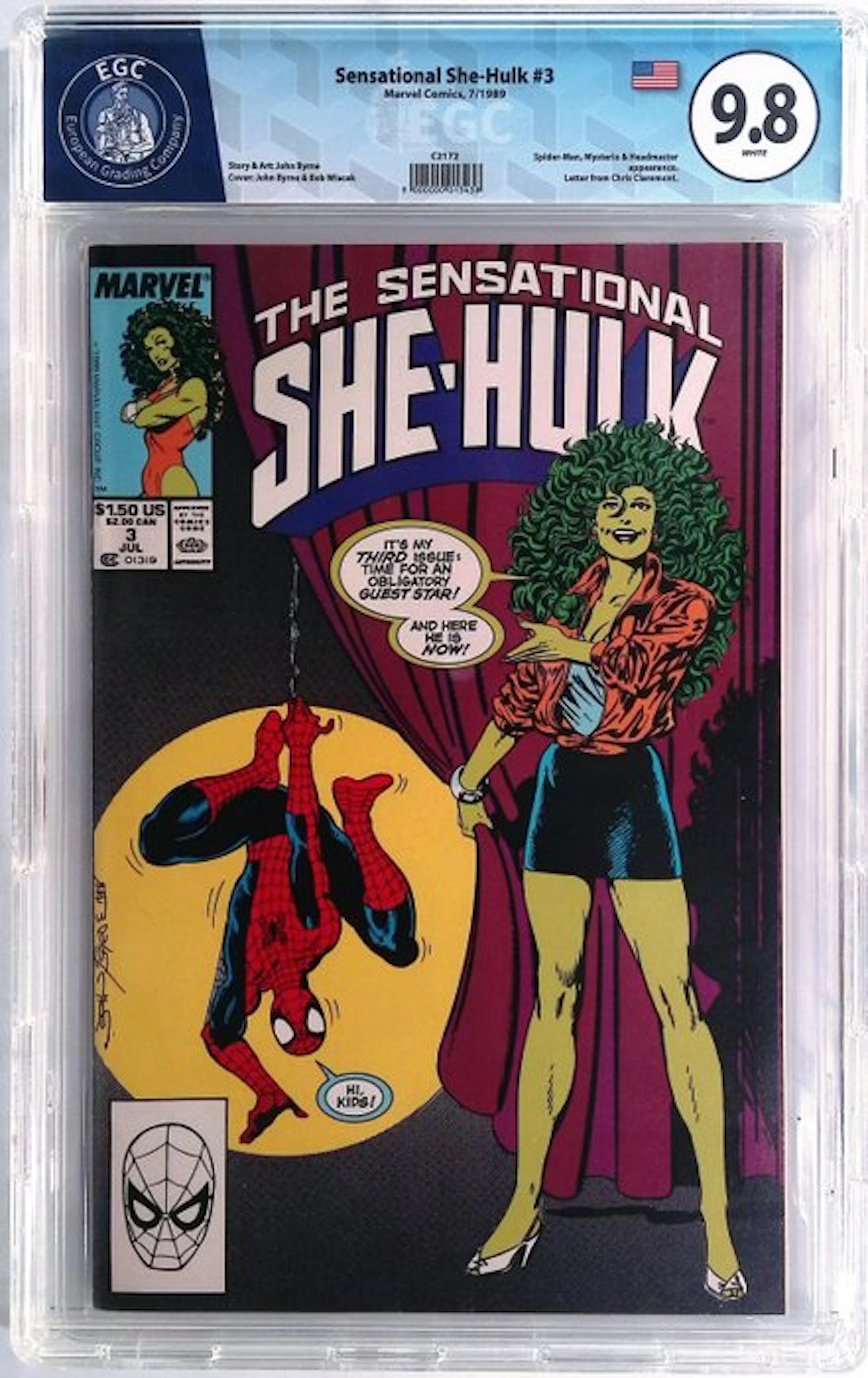 Sensational She-Hulk #3 - EGC 9.8 - 1 Graded comic - First edition - 1989