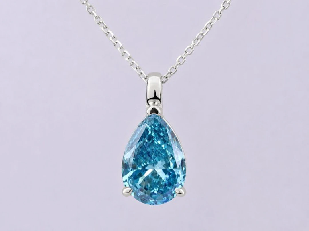 No reserve price - Necklace with pendant - 14 kt. White gold - 1.32ct.